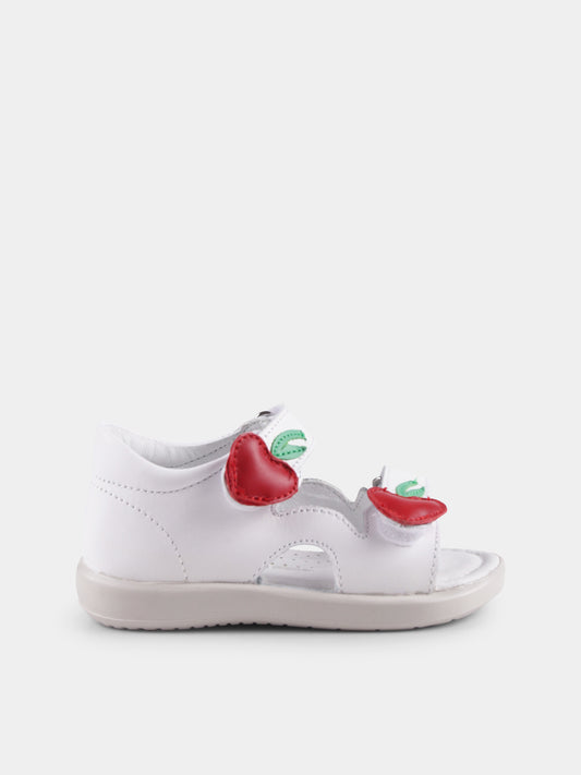 Sandali Mariss bianchi per neonata e bambina con fragole,Falcotto,001 1501094 01 0N01 MARISS