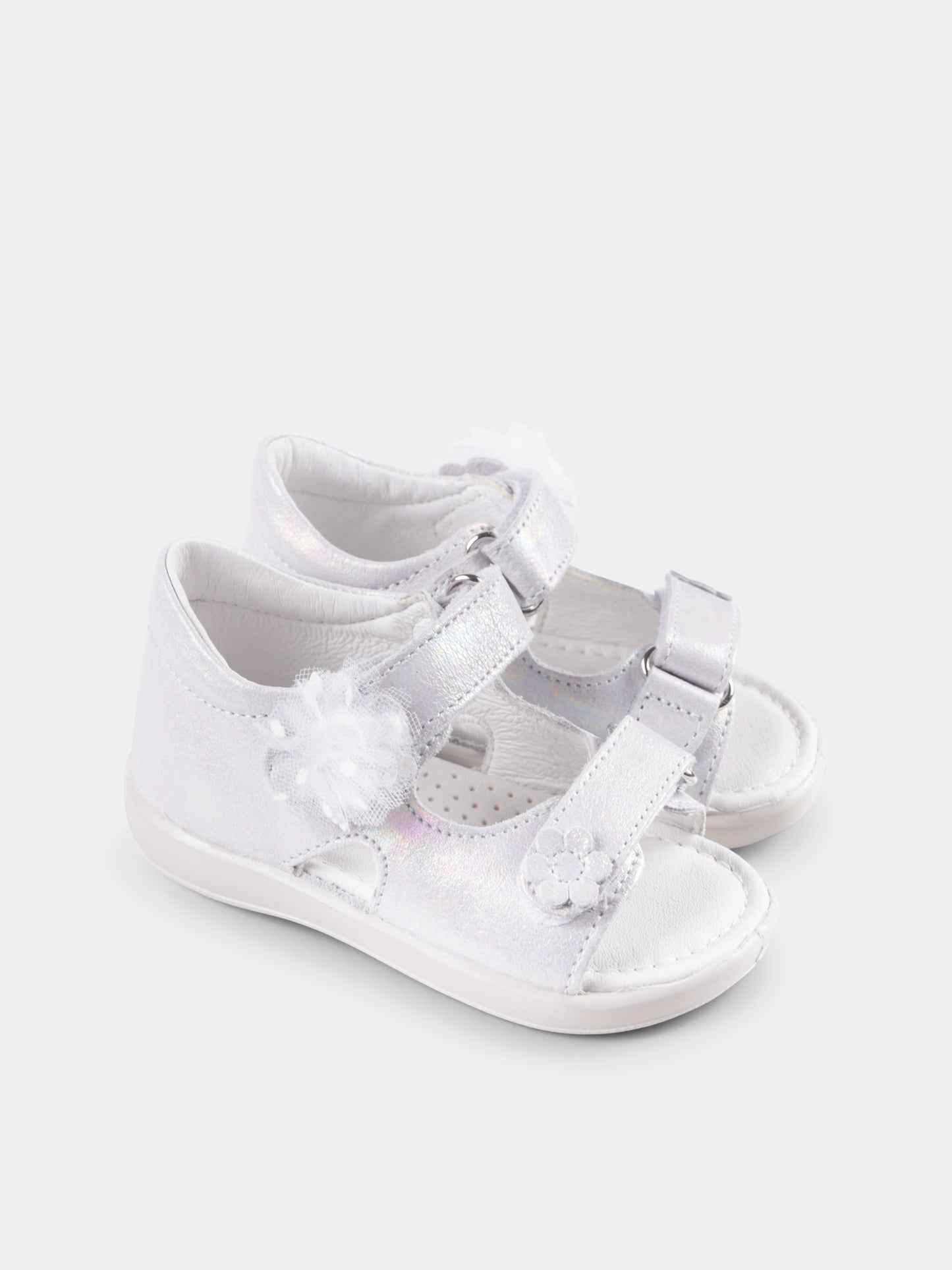 White sandals for baby girl and girl
