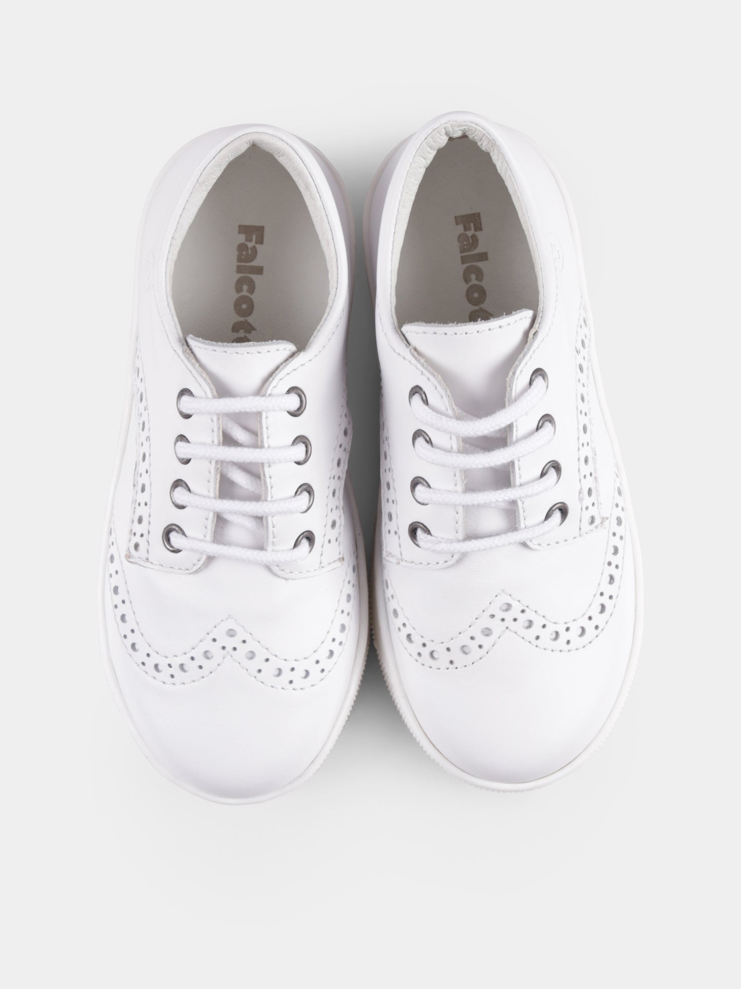 White lace-ups for baby boy and boy