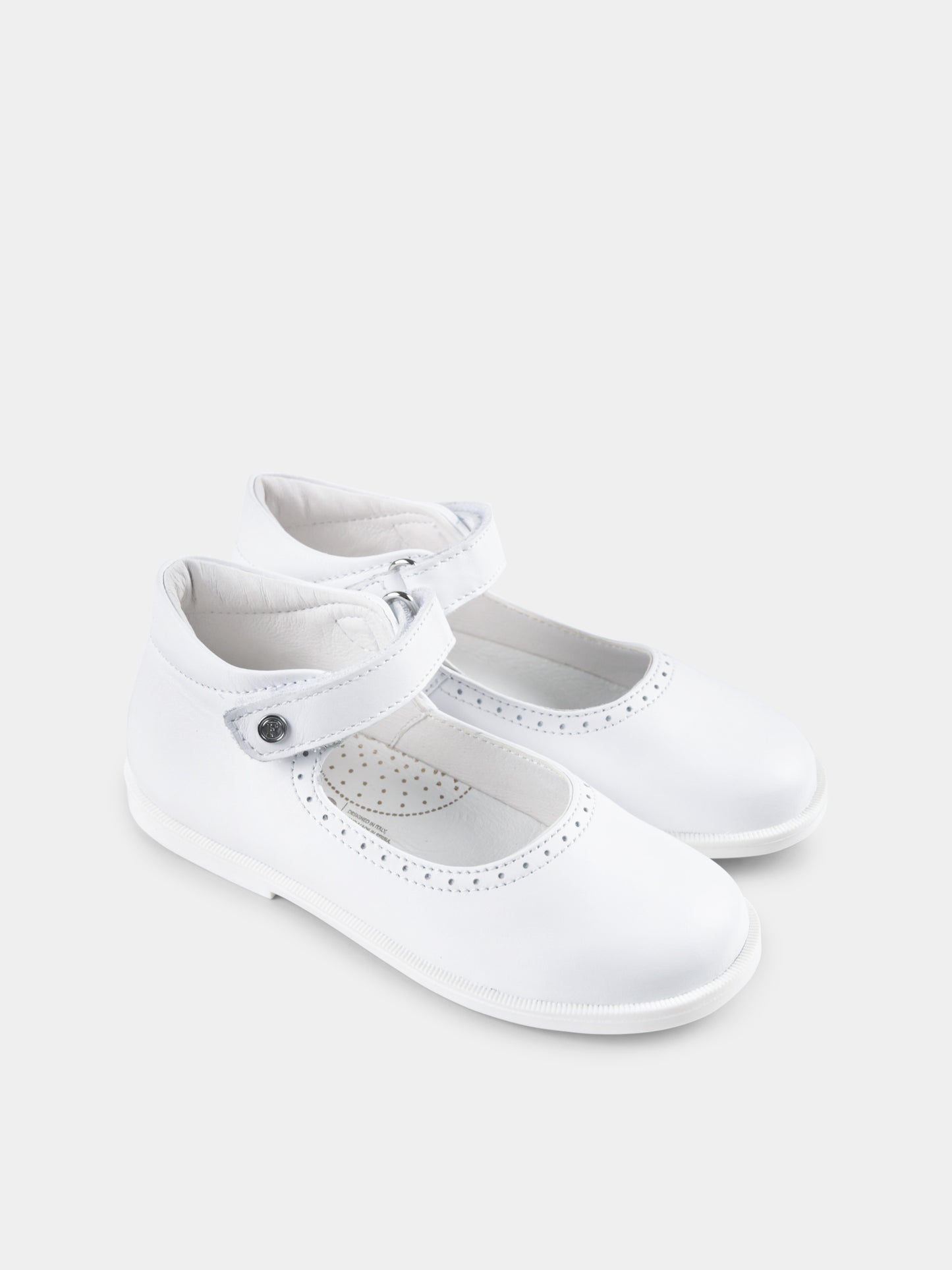 White ballet flats for baby girl and girl