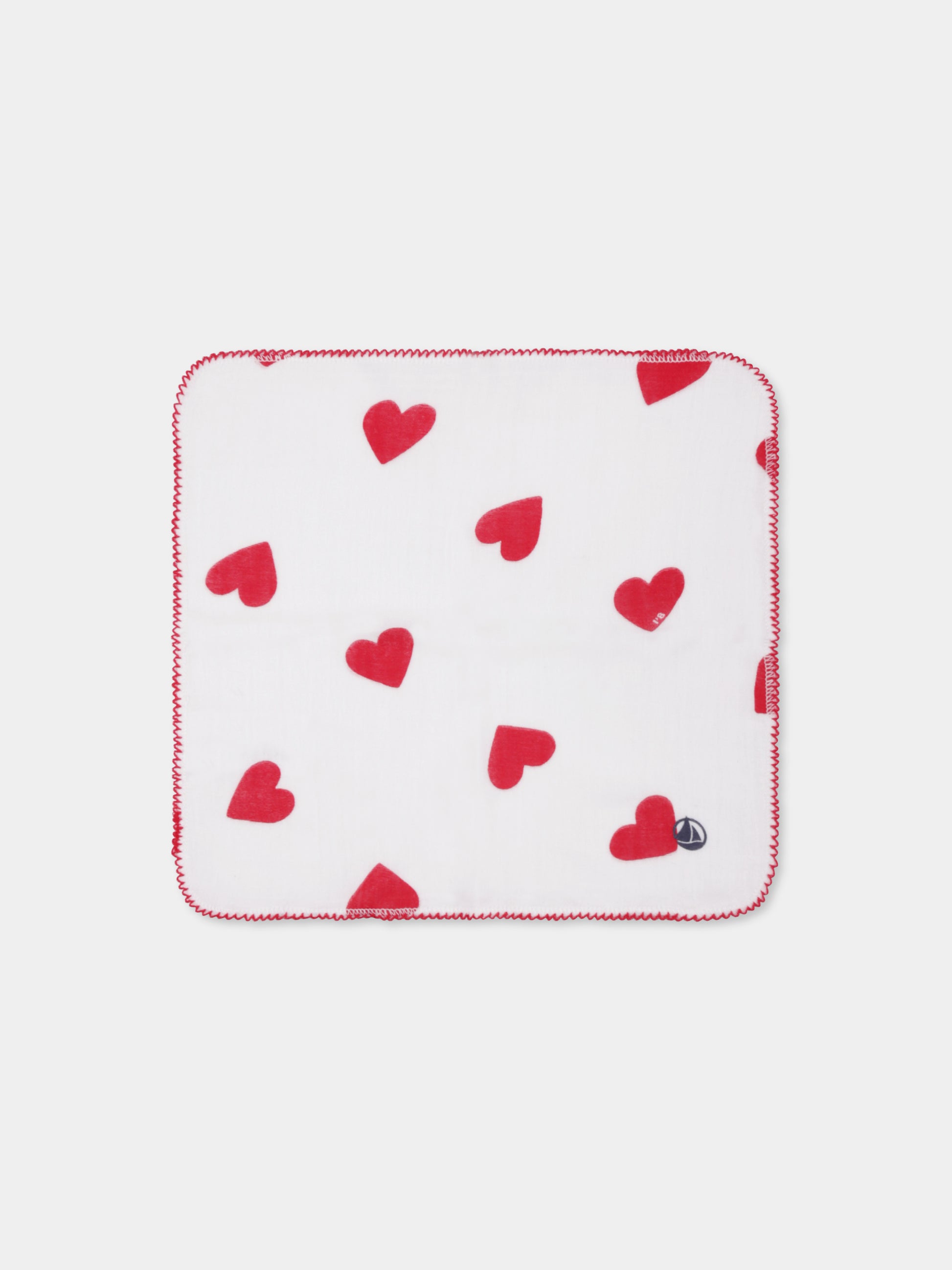 Set mussole multicolor per neonati con cuori e righe,Petit Bateau,A0ASJ 00