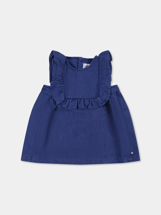 Vestito blu per neonata,Petit Bateau,A0AYA 01