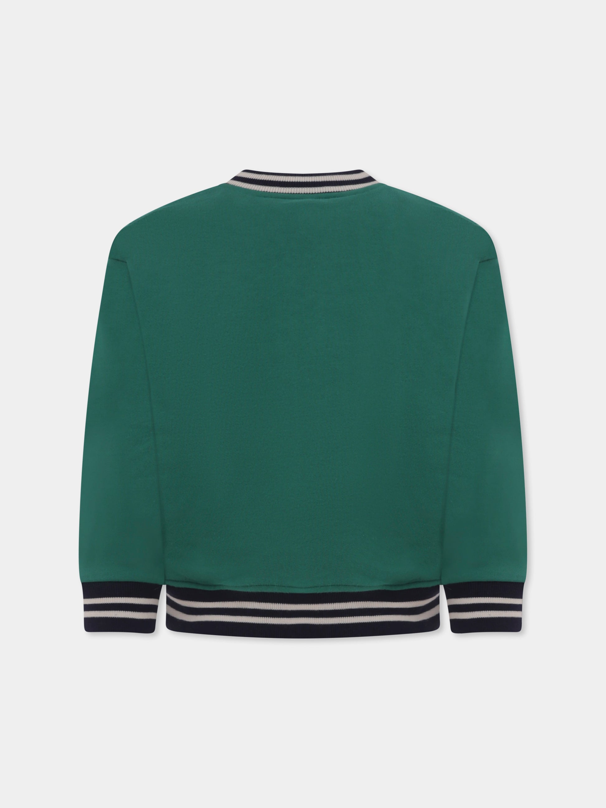 Bomber verde per bambino con logo,Petit Bateau,A0AZ2 01