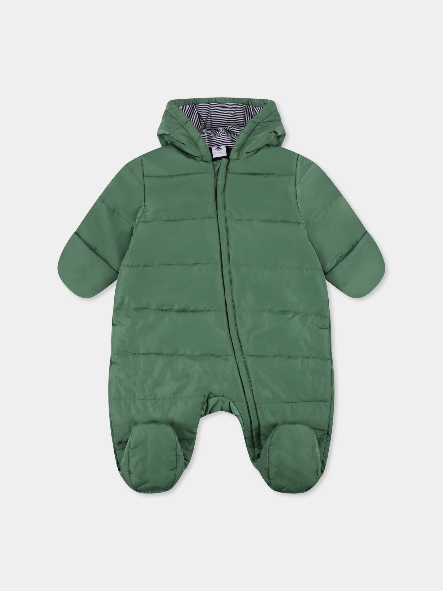 Piumino verde per neonato con logo,Petit Bateau,A0B41 02