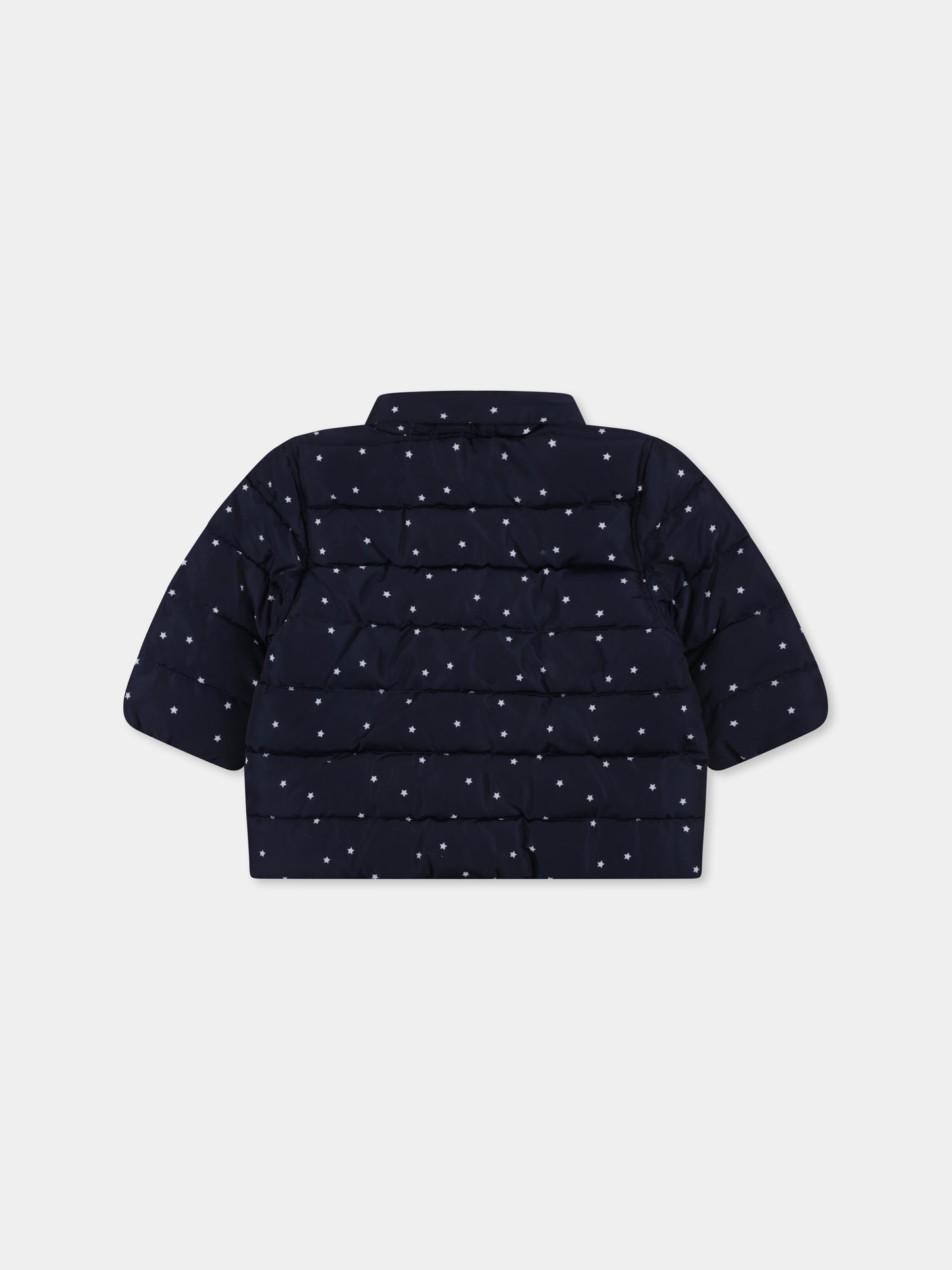 Piumino blu per neonati con stelle all over,Petit Bateau,A0B45 01