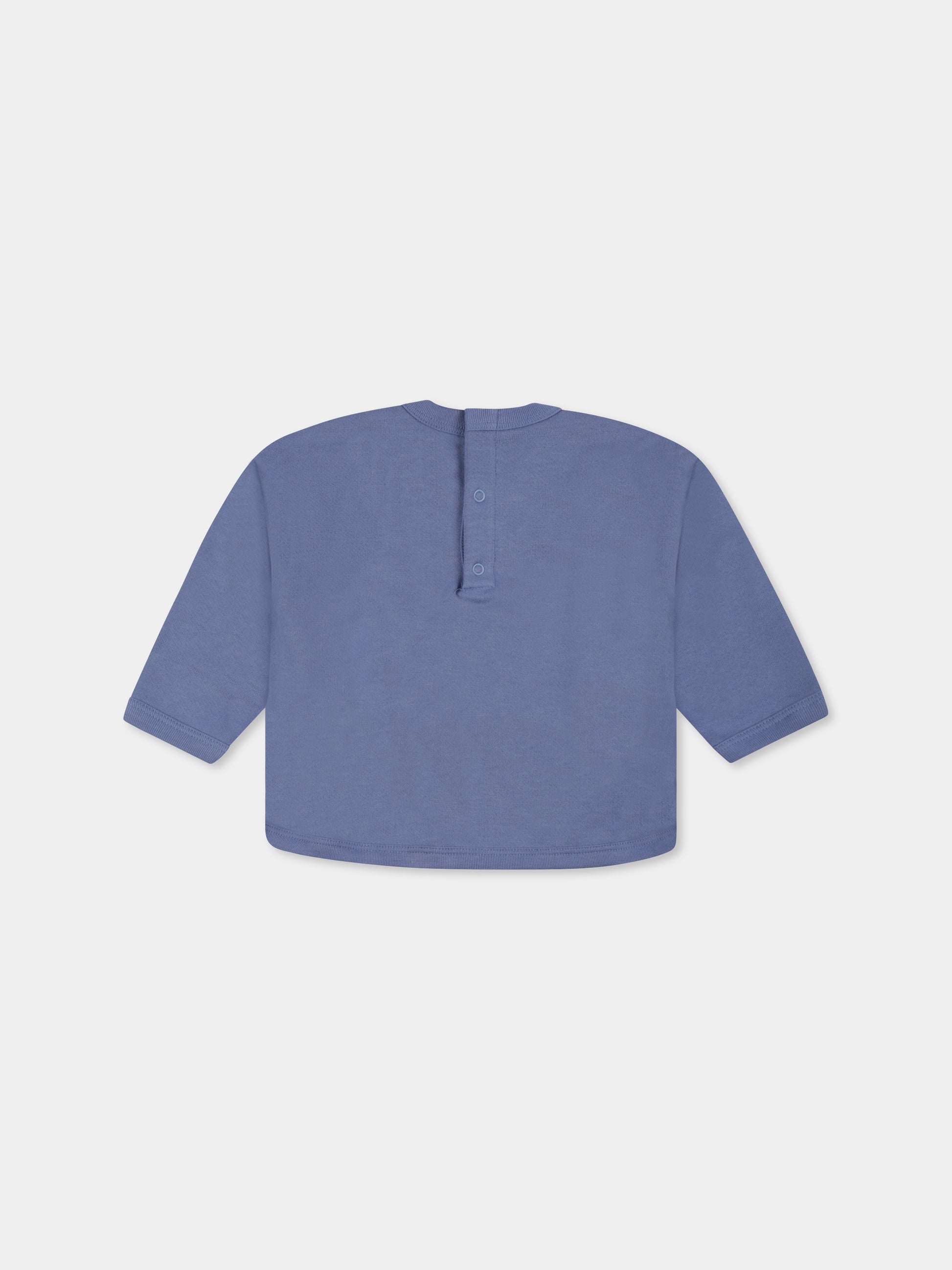 Felpa celeste per neonato con logo,Petit Bateau,A0B6Y 01