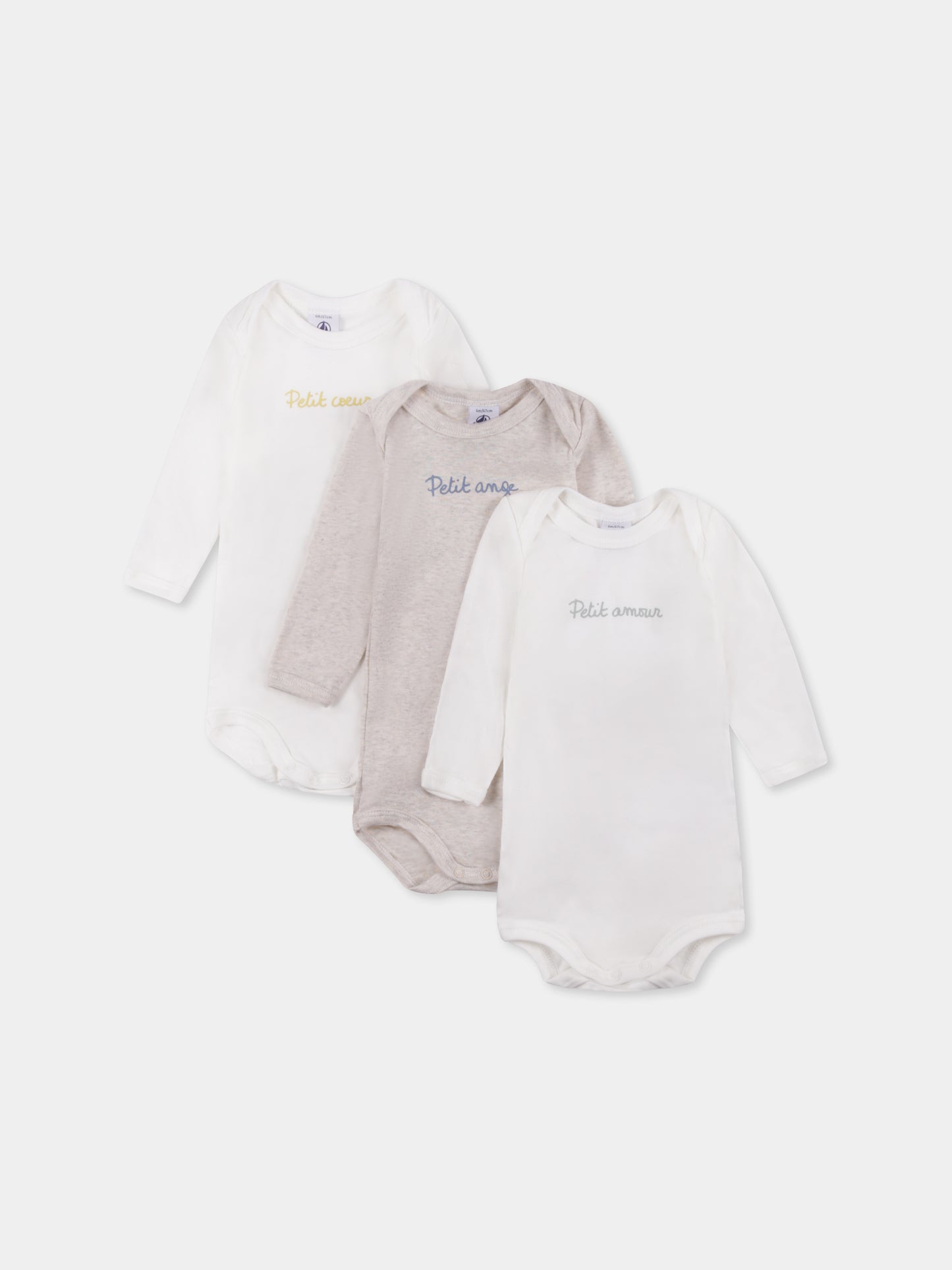 Set body multicolor per neonati con scritta,Petit Bateau,A0BED 00