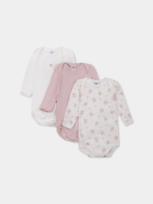 Set body multicolor per neonata con fiori,Petit Bateau,A0BGB 00