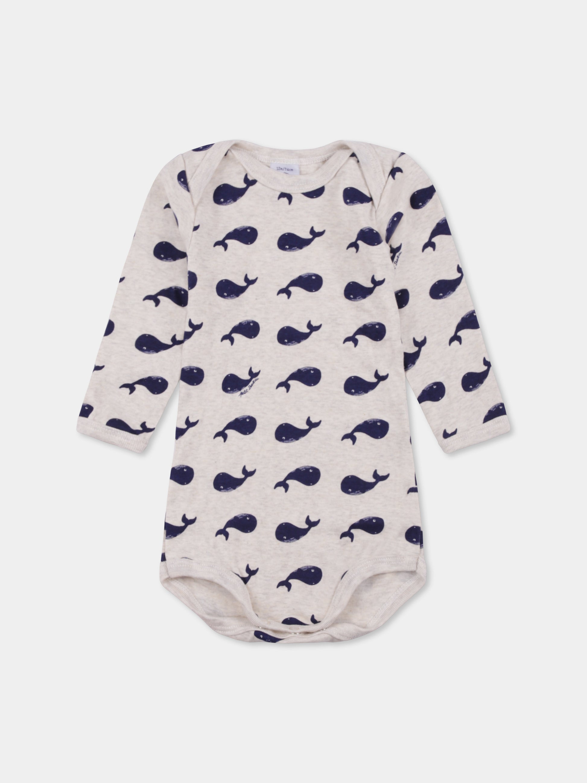 Set body multicolor per neonati con stampa balena,Petit Bateau,A0BGY 00