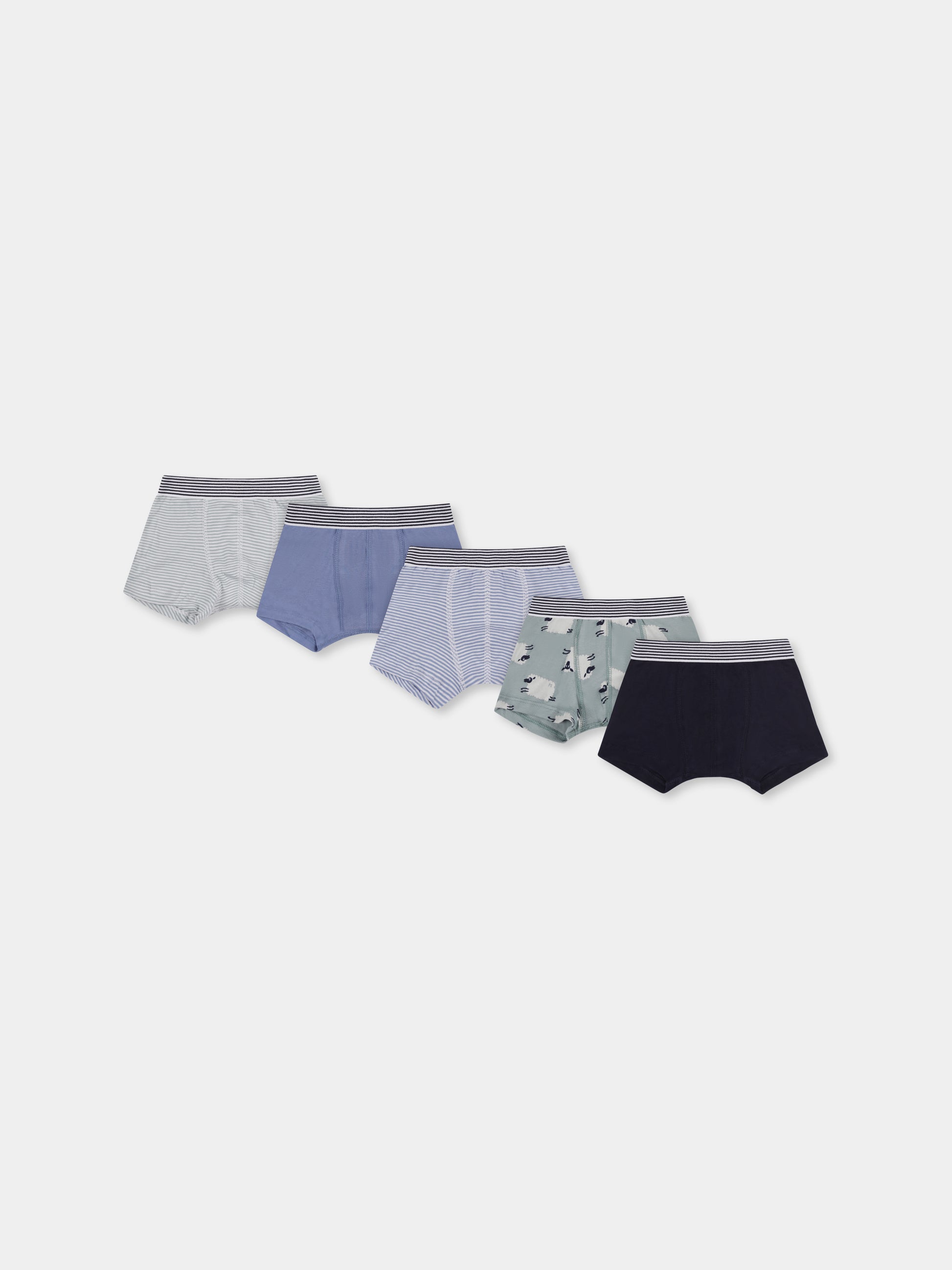 Set boxer multicolor per bambino con pecore e righe,Petit Bateau,A0BH4 00