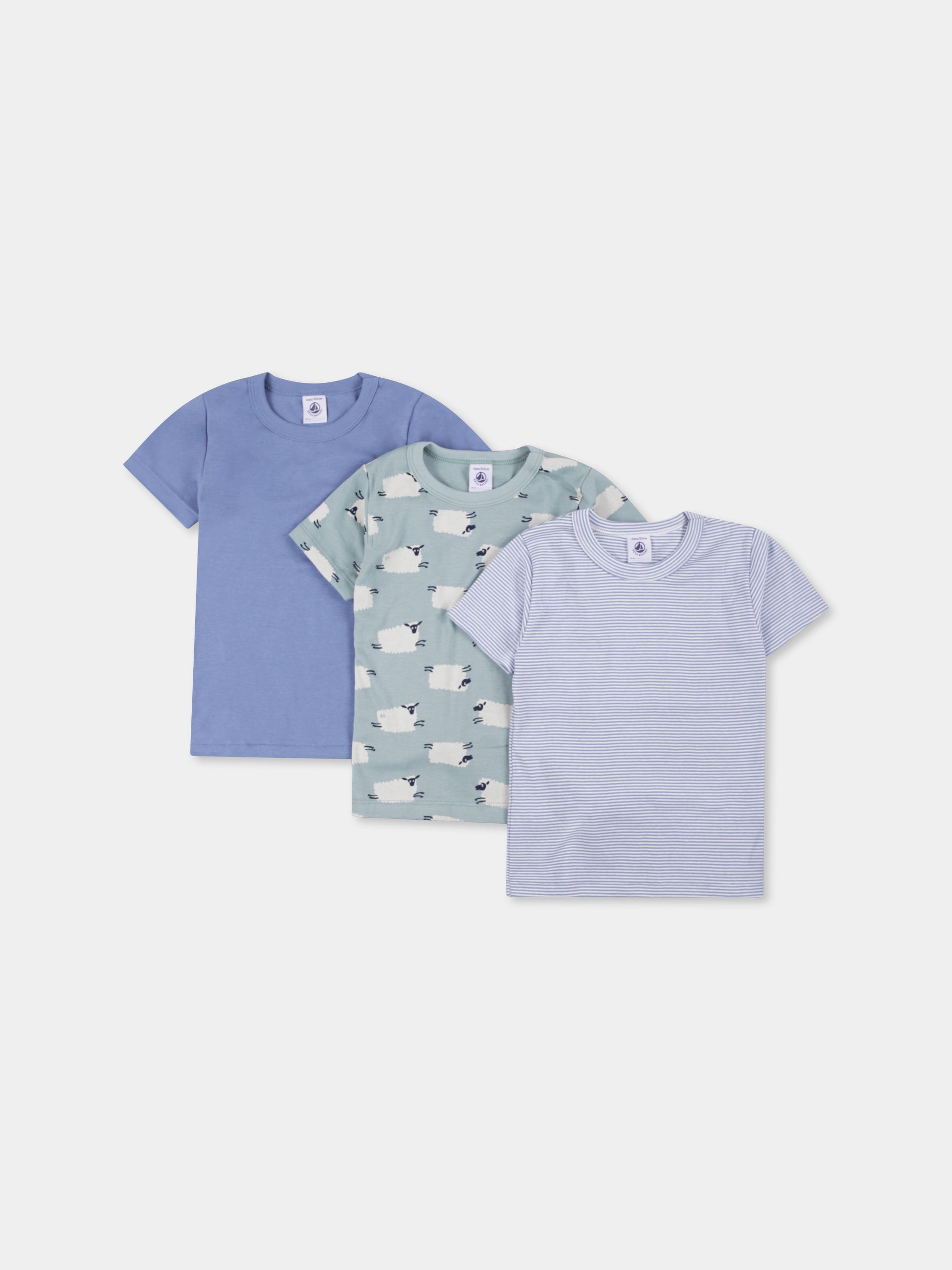 Set canottiere multicolor per bambino con righe e pecore,Petit Bateau,A0BHO 00