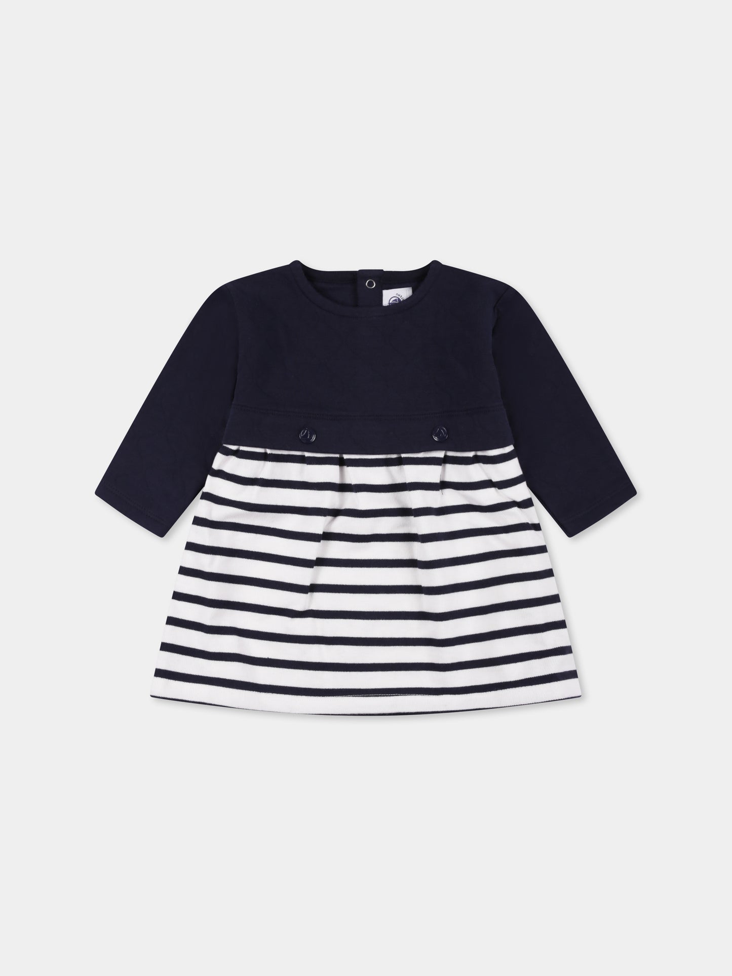 Vestito blu per neonata,Petit Bateau,A0BKP 01