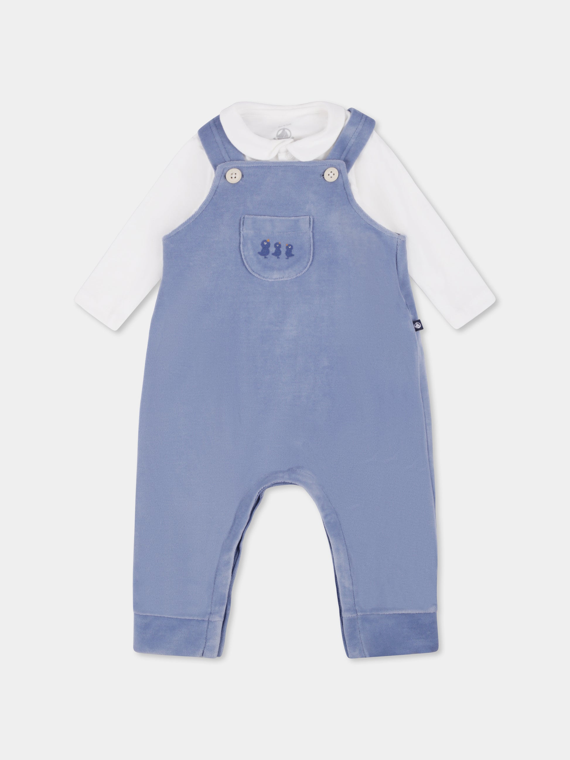 Completo nascita blu per neonato con pulcini,Petit Bateau,A0BN8 01