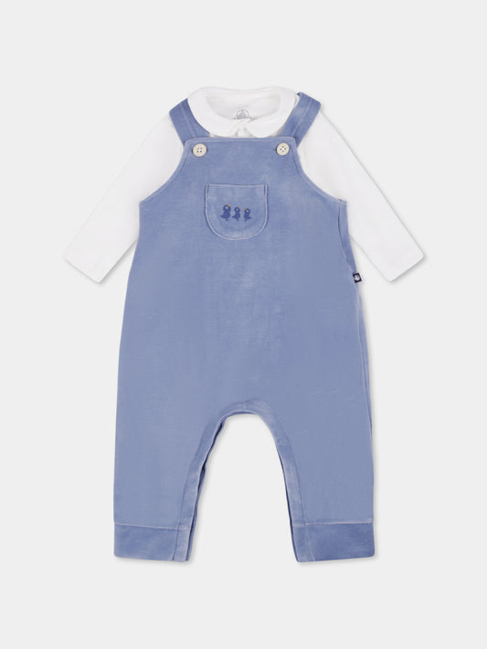 Completo nascita blu per neonato con pulcini,Petit Bateau,A0BN8 01