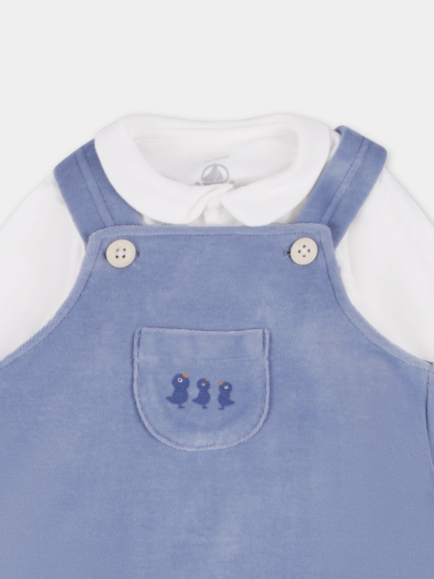 Completo nascita blu per neonato con pulcini,Petit Bateau,A0BN8 01