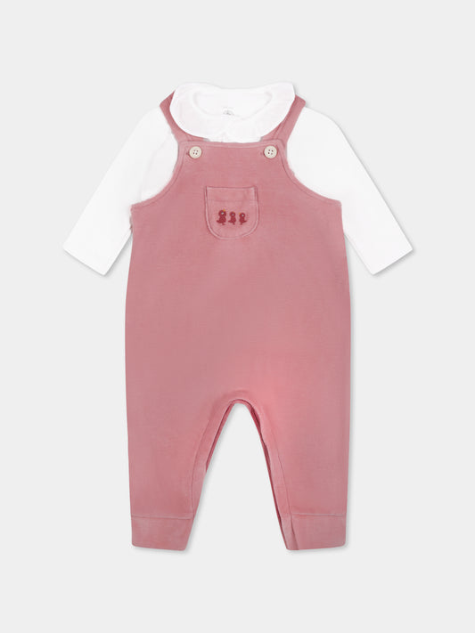 Completo nascita rosa per neonata con pulcini,Petit Bateau,A0BNR 01