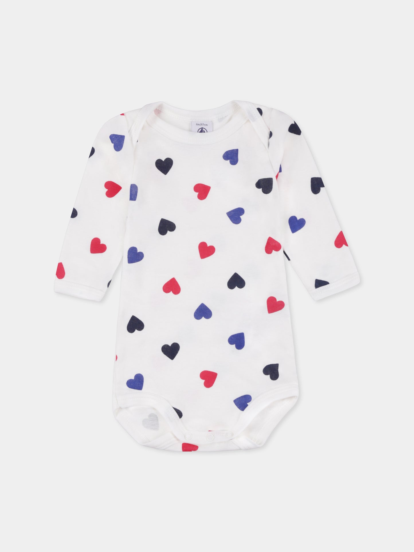 Set body multicolor per neonati con cuori e righe,Petit Bateau,A0BYW 00