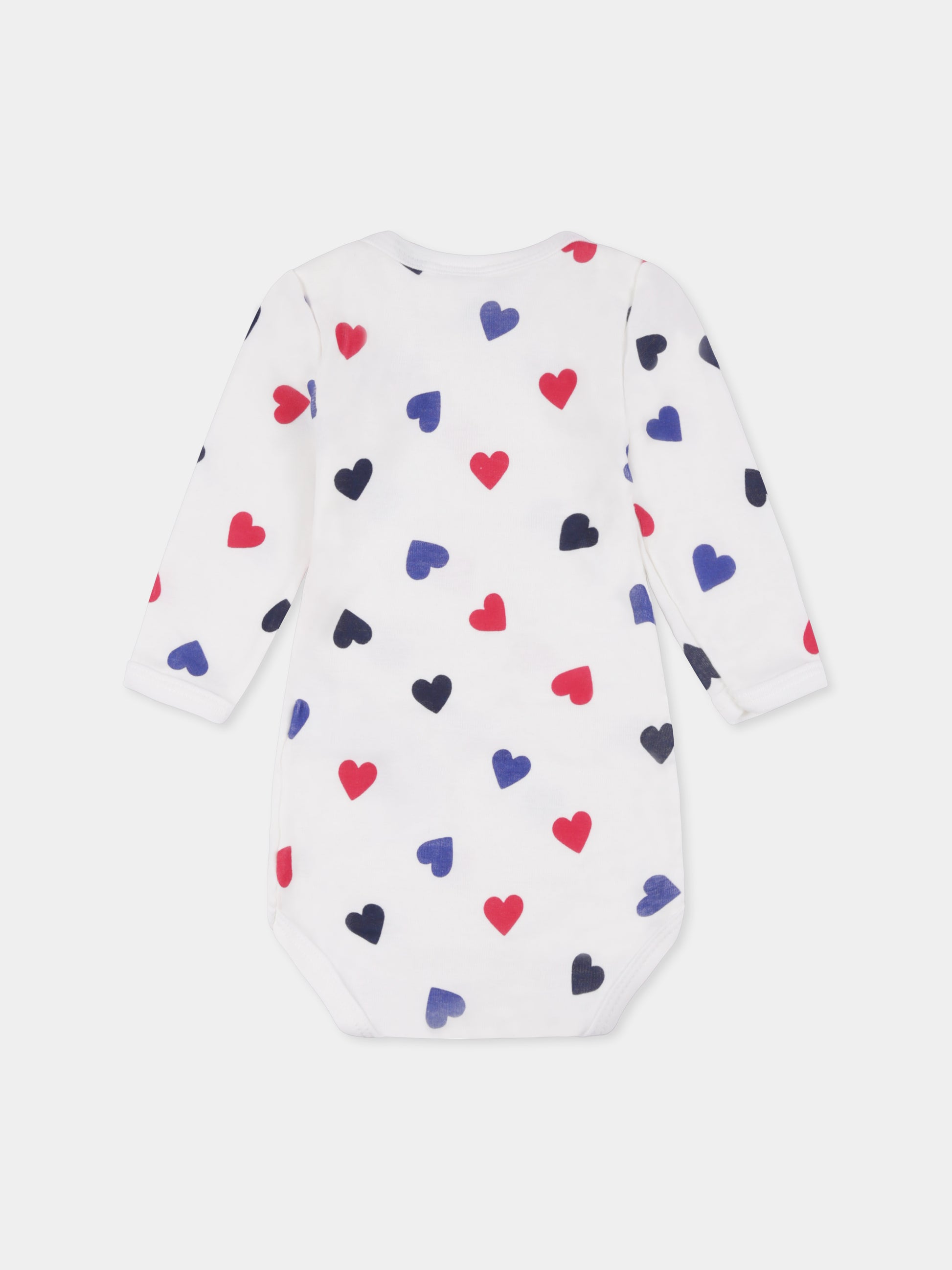 Set body multicolor per neonati con cuori e righe,Petit Bateau,A0BYW 00