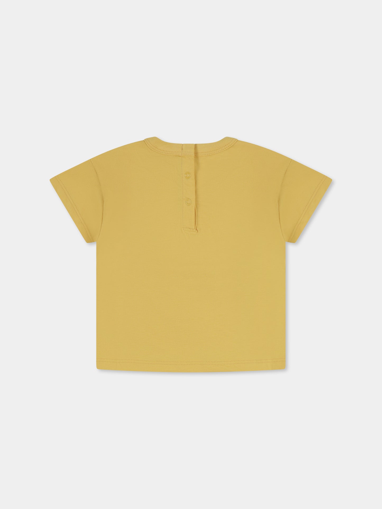 T-shirt gialla per neonato con arcobaleno e logo,Petit Bateau,A09PU 04