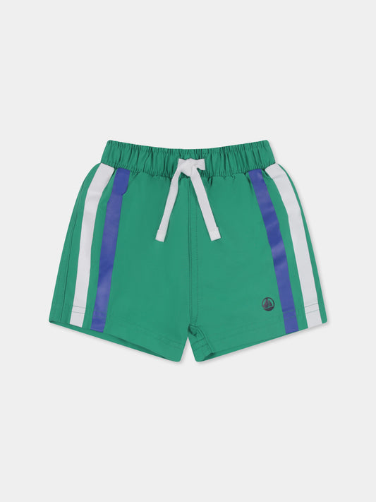 Boxer mare verde per neonato con logo,Petit Bateau,A09UB 01