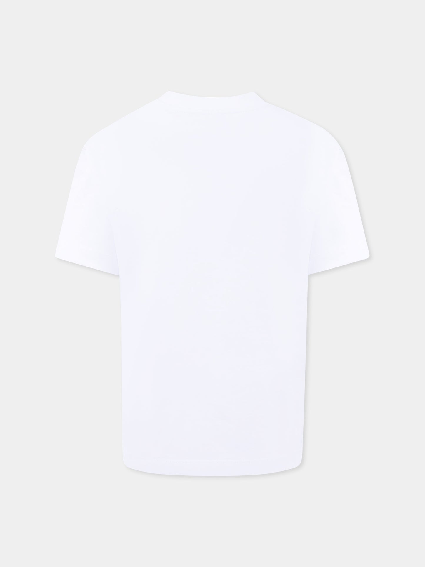 T-shirt bianca per bambini con smile e logo,Barrow,S5BKJUTH212 001