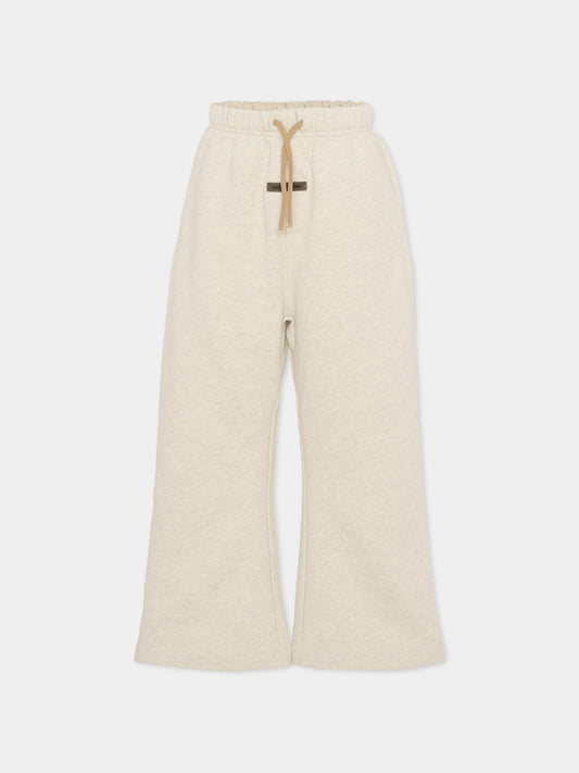 Pantaloni grigi per bambini con logo,Fear Of God Essentials,785HO253211K OATMEAL HEATHER