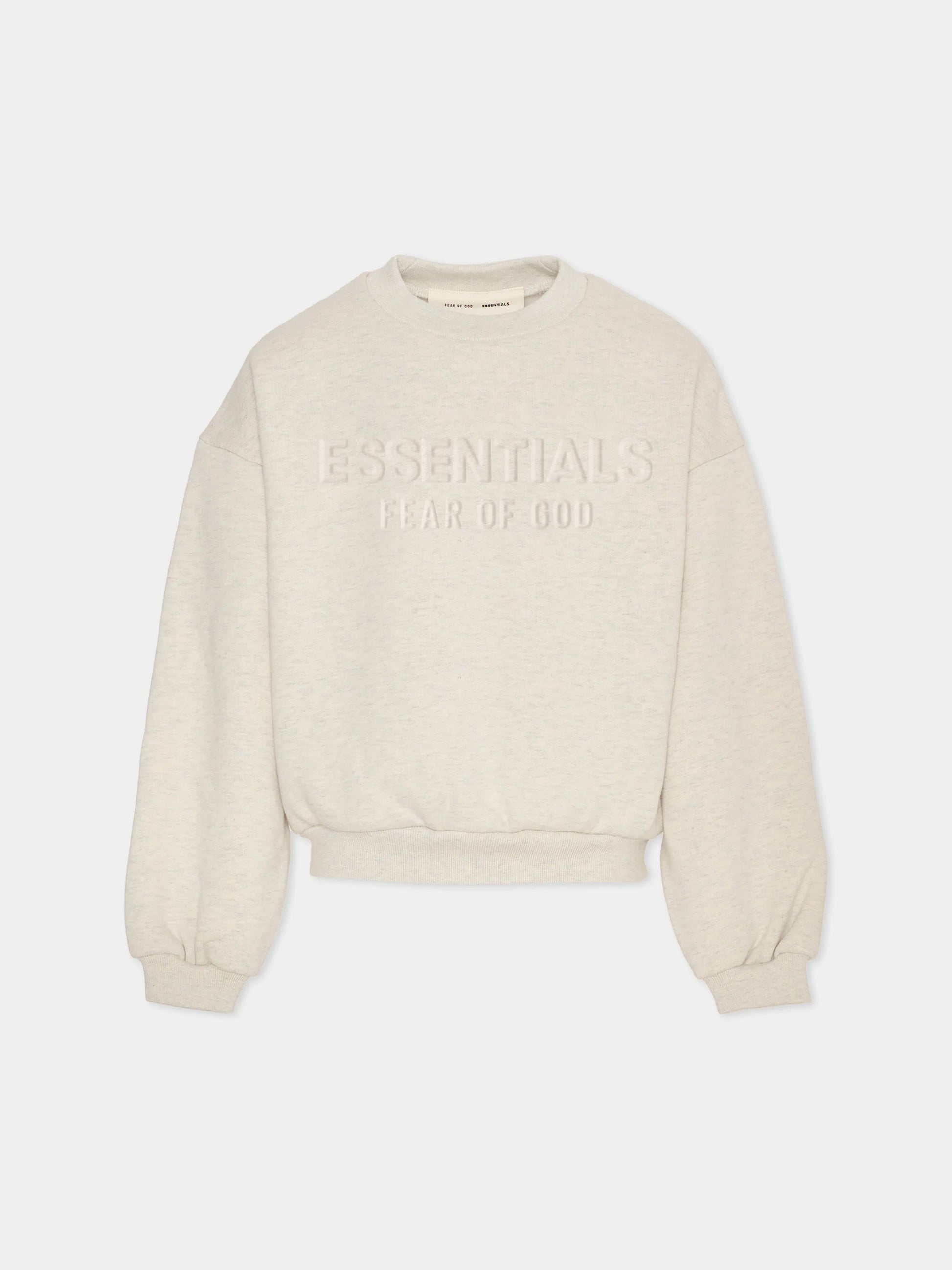 Felpa grigia per bambini con logo,Fear Of God Essentials,785HO252541K OATMEAL HEATHER
