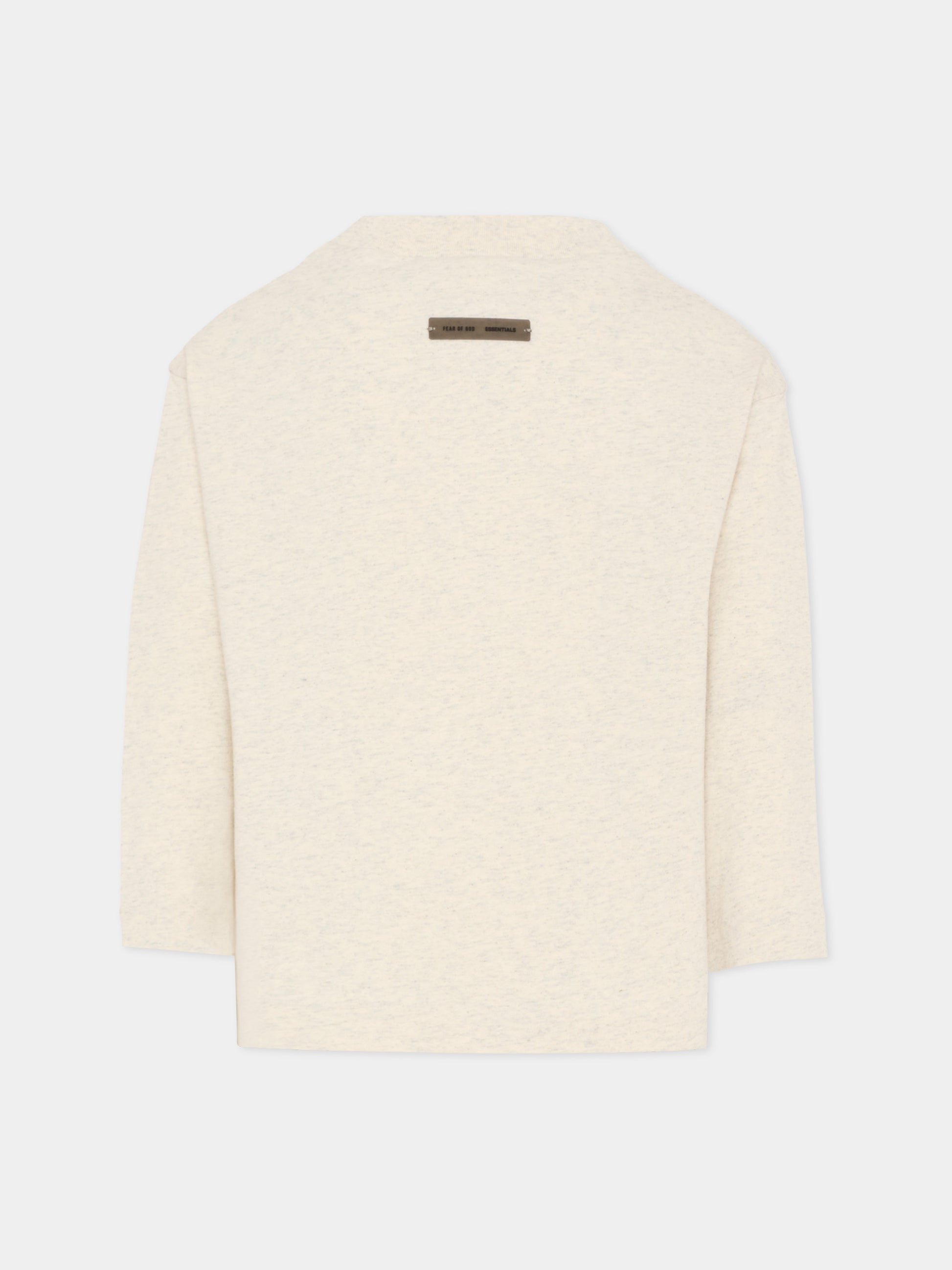 T-shirt grigio per bambini con logo ricamato,Fear Of God Essentials,785HO251361K OATMEAL HEATHER