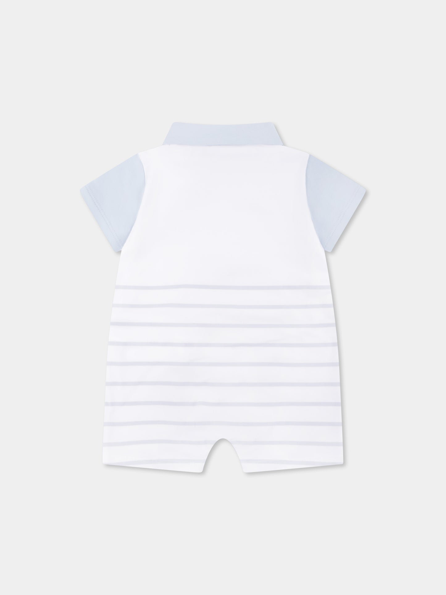 Blue romper set for baby boy with logo