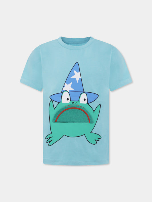 Light blue t-shirt for boy with frog