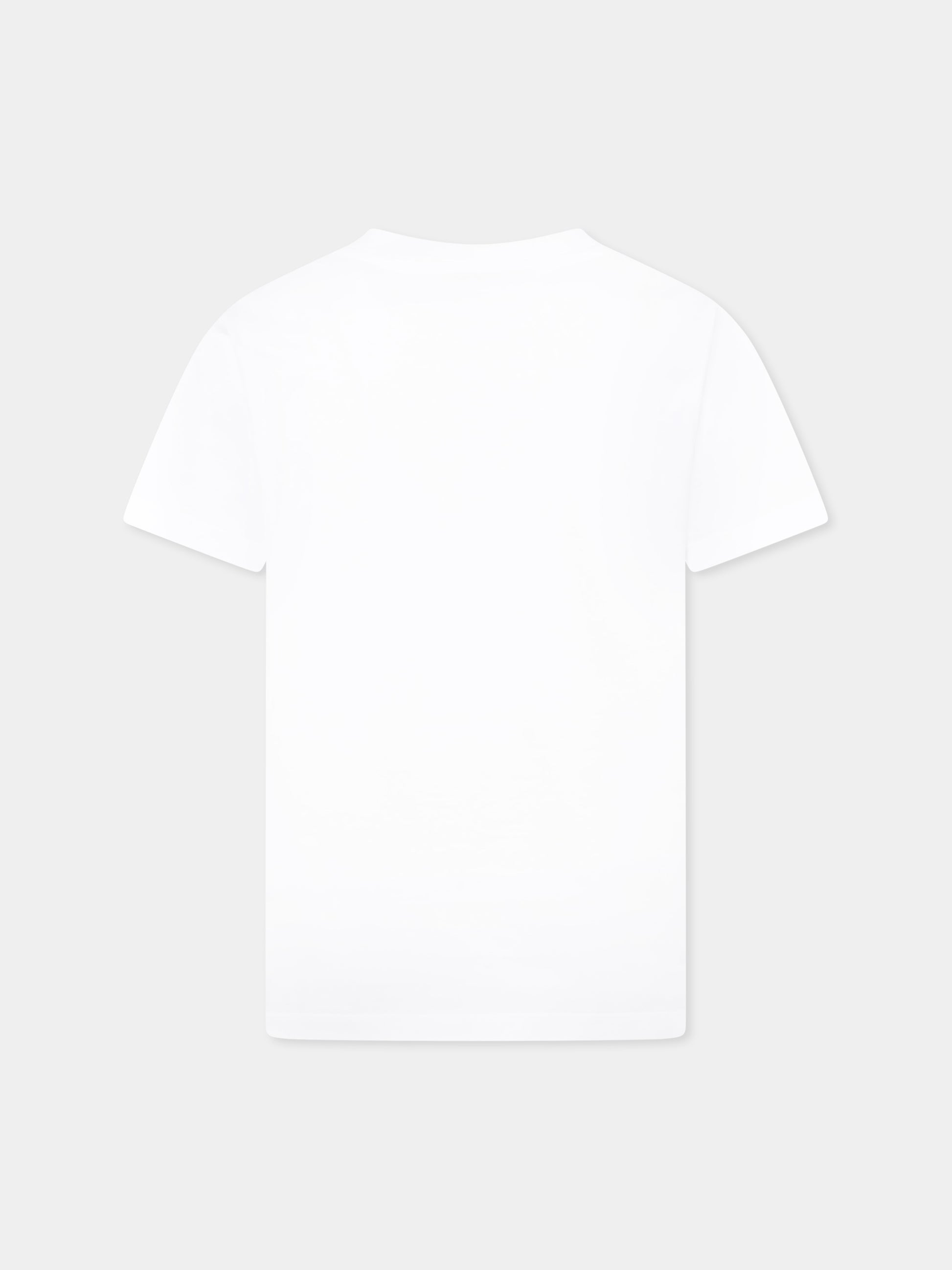 T-shirt bianca per bambina con logo e motivo chevron,Missoni,MW8Q41 J0177 100