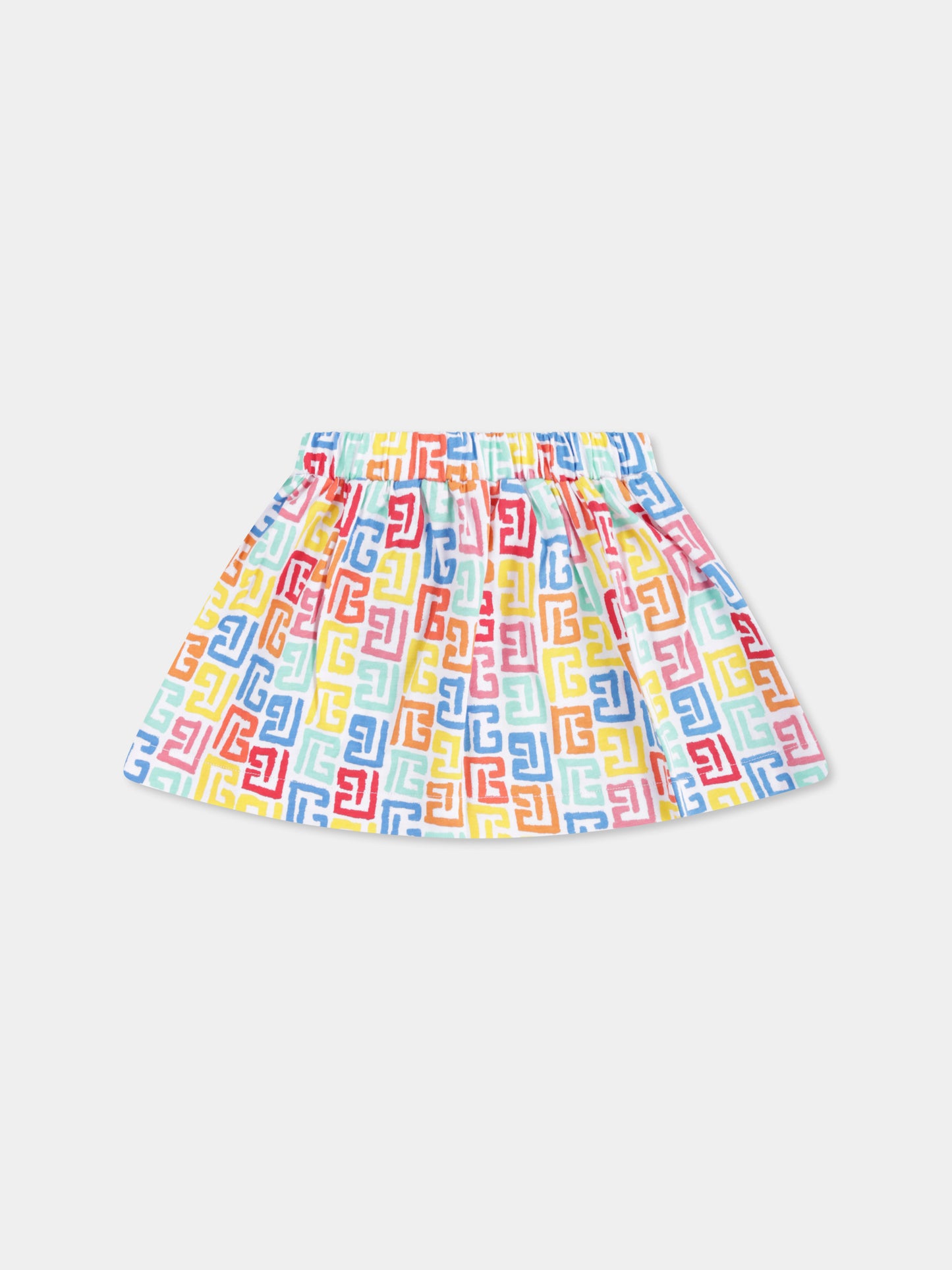 Gonna multicolor per neonata con logo,Balmain Kids,BW7021 Z2856 100MC