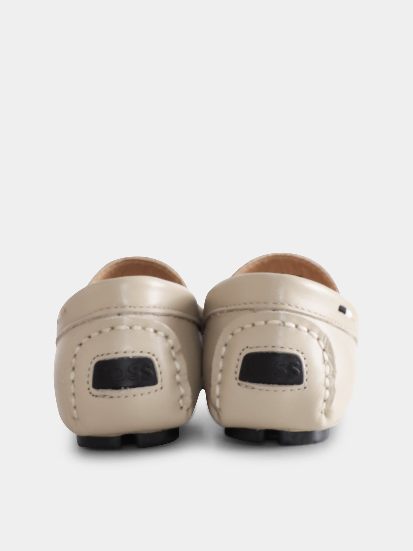 Mocassini beige per bambino con logo,Boss,J51651 249