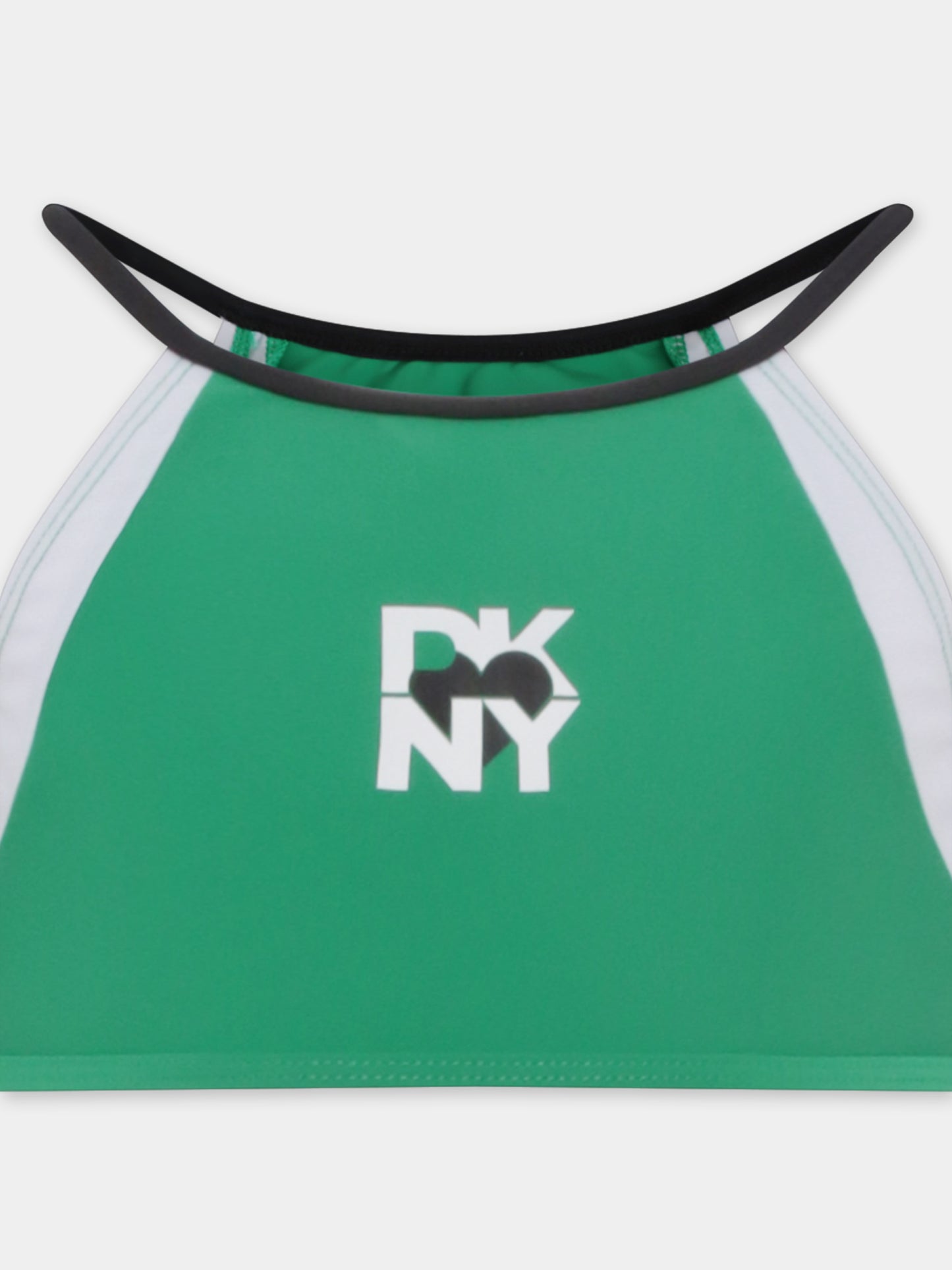 Bikini verde per bambina con logo,Dkny,D62256 709