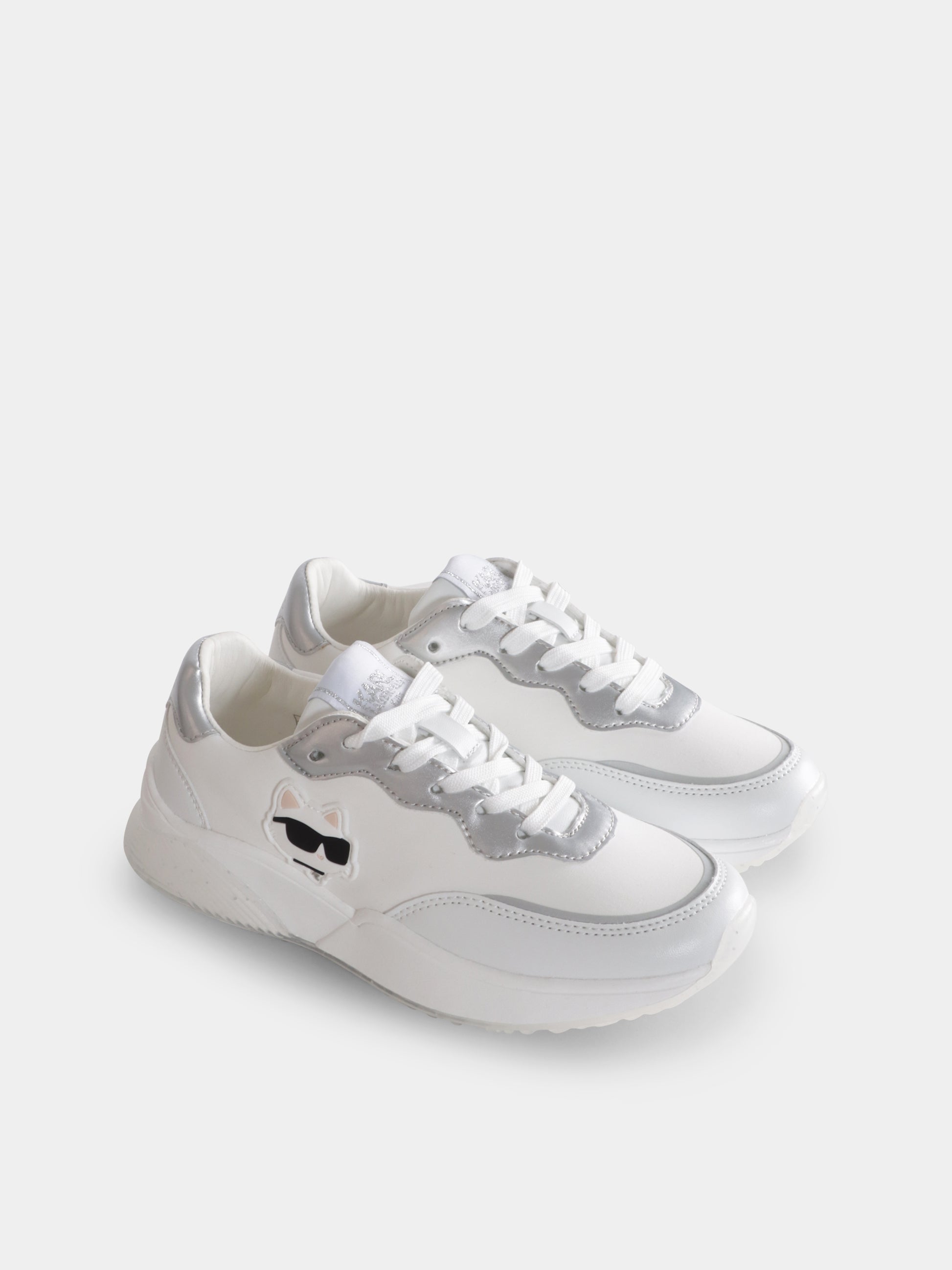 Sneakers bianche per bambina con Choupette,Karl Lagerfeld Kids,Z30373 10P