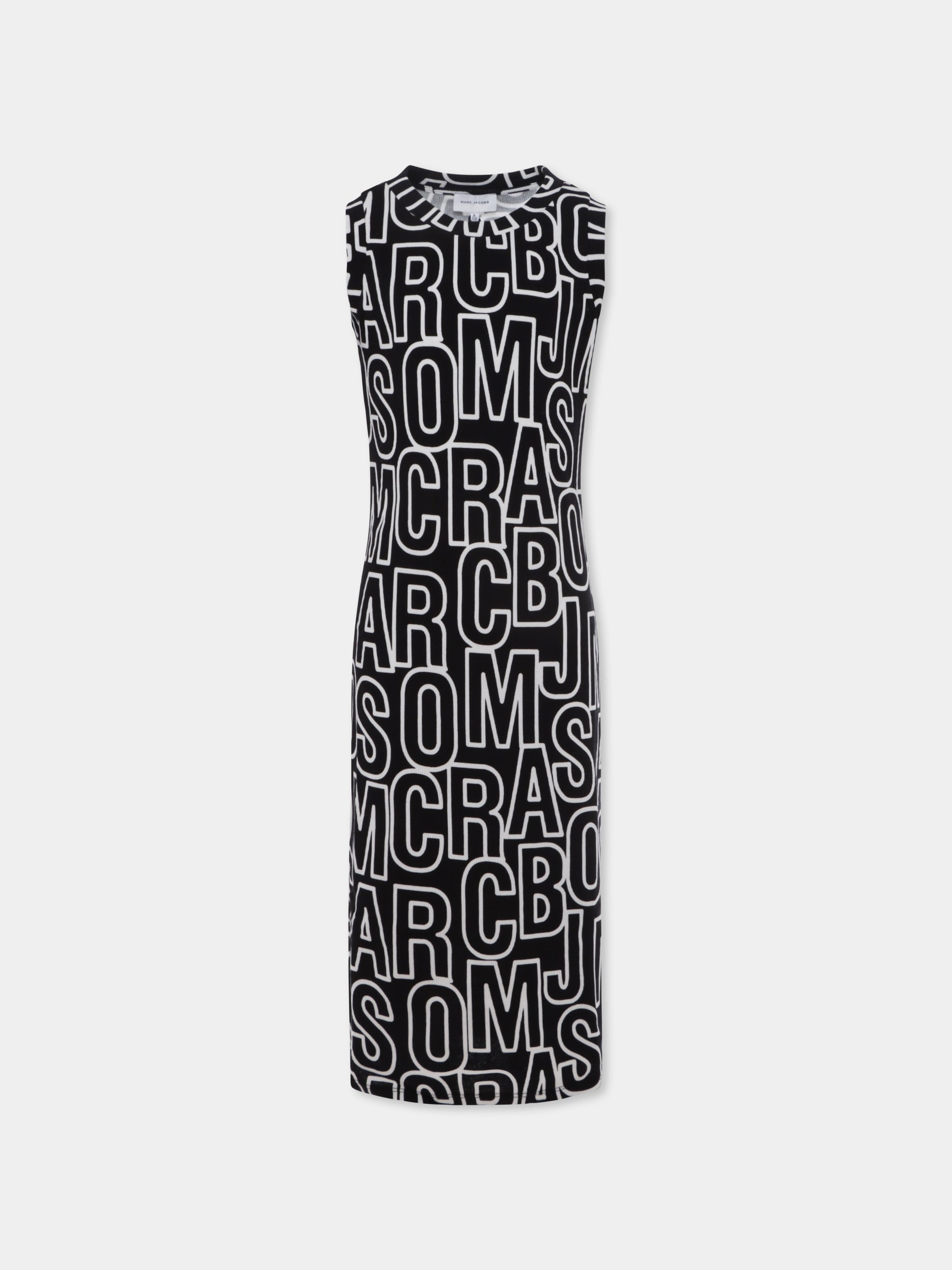Vestito nero per bambina con logo all over,Marc Jacobs,W60499 09B