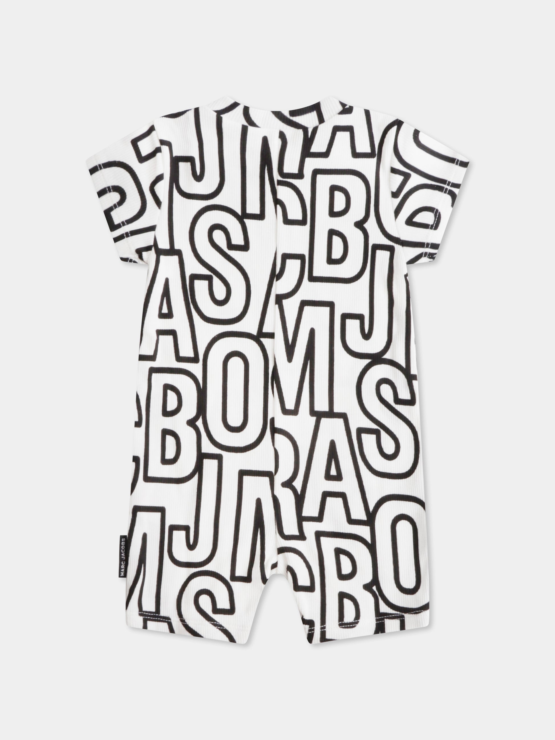 Pagliaccetto avorio per neonati con logo all over,Marc Jacobs,W60514 126