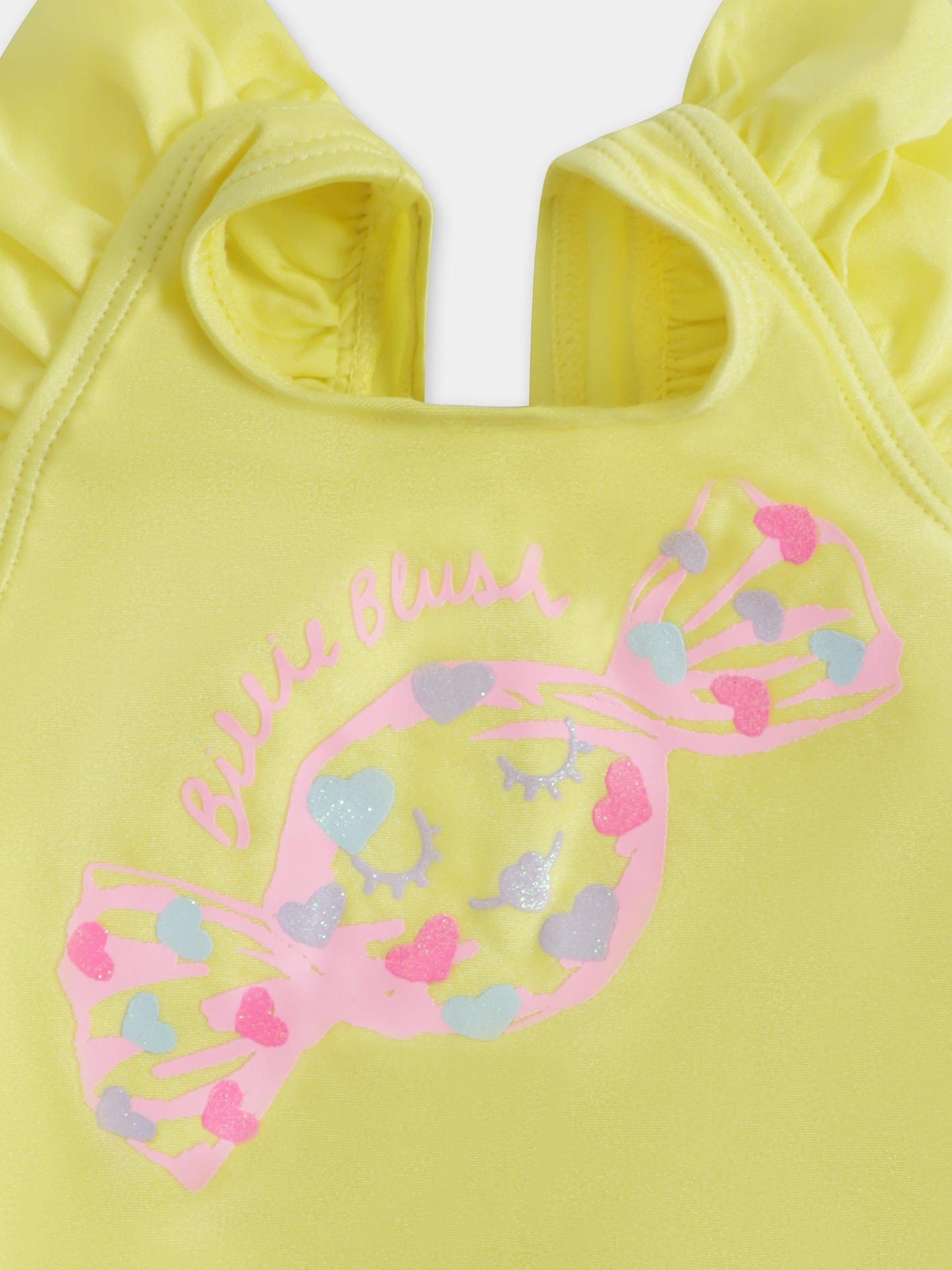 Costume intero giallo per neonata con caramella e logo,Billieblush,U20834 549