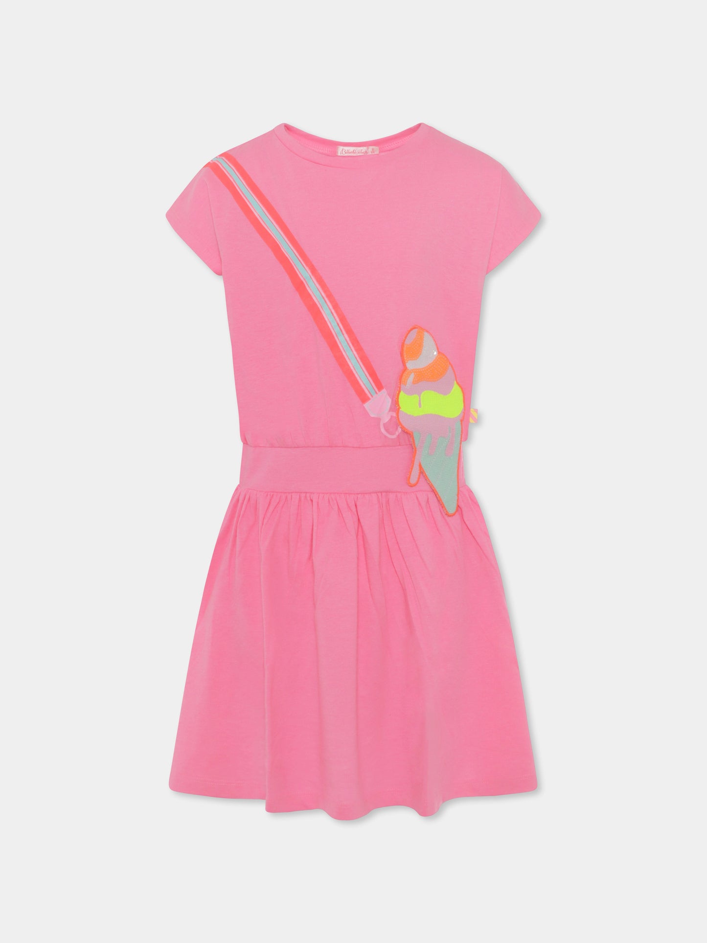Vestito rosa per bambina con gelato,Billieblush,U20970 47A