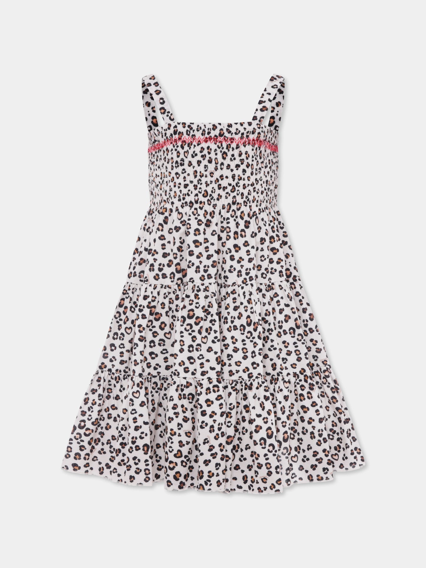 Copricostume beige per bambina con stampa animalier,Monnalisa,19E086 5772 0080