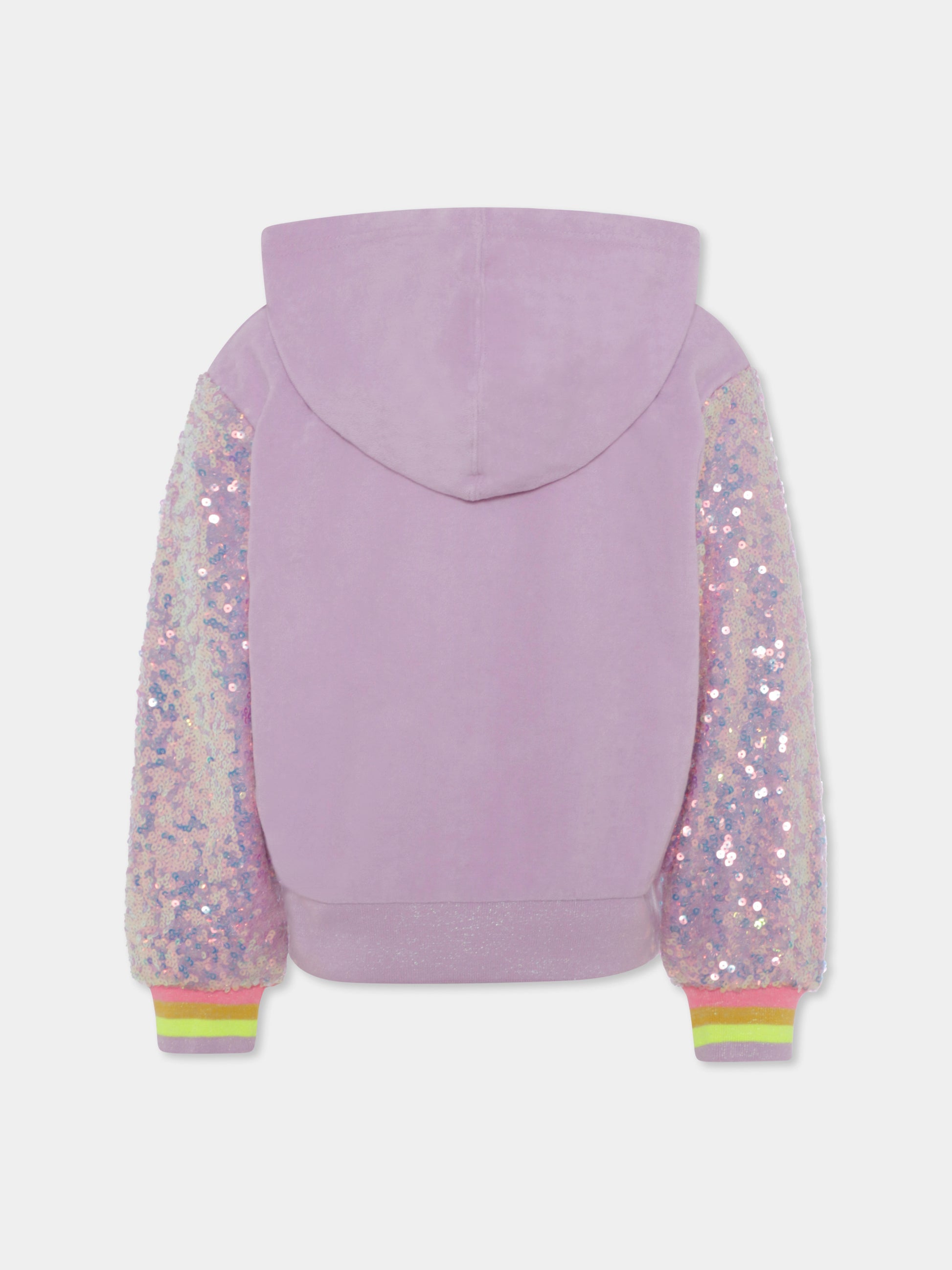 Felpa lilla per bambina con paillettes,Billieblush,U20101 929