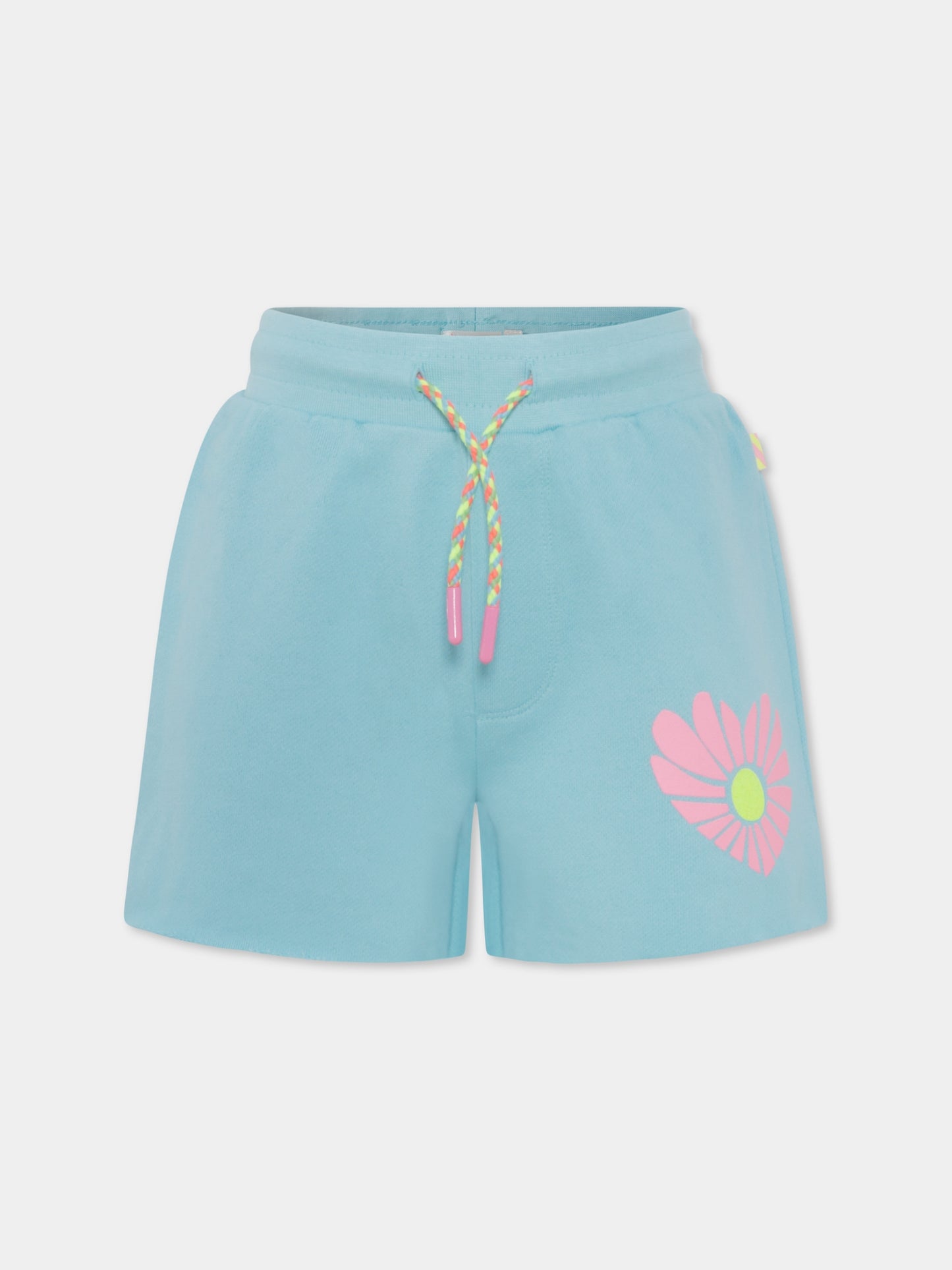 Shorts celesti per bambina con cuore,Billieblush,U20119 77S