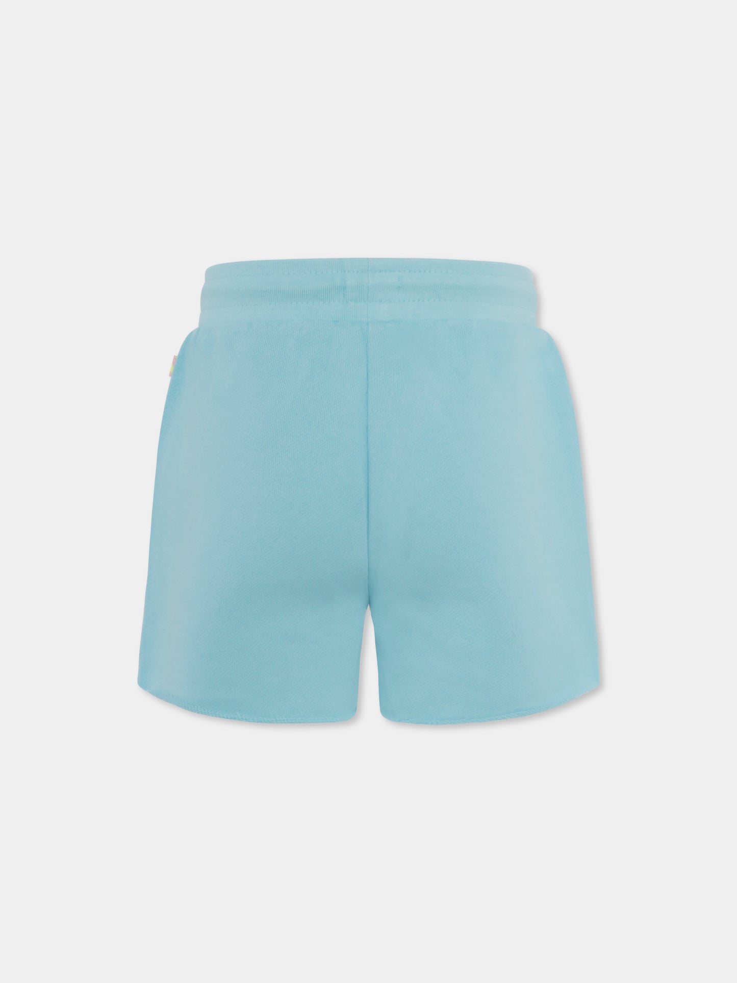 Shorts celesti per bambina con cuore,Billieblush,U20119 77S
