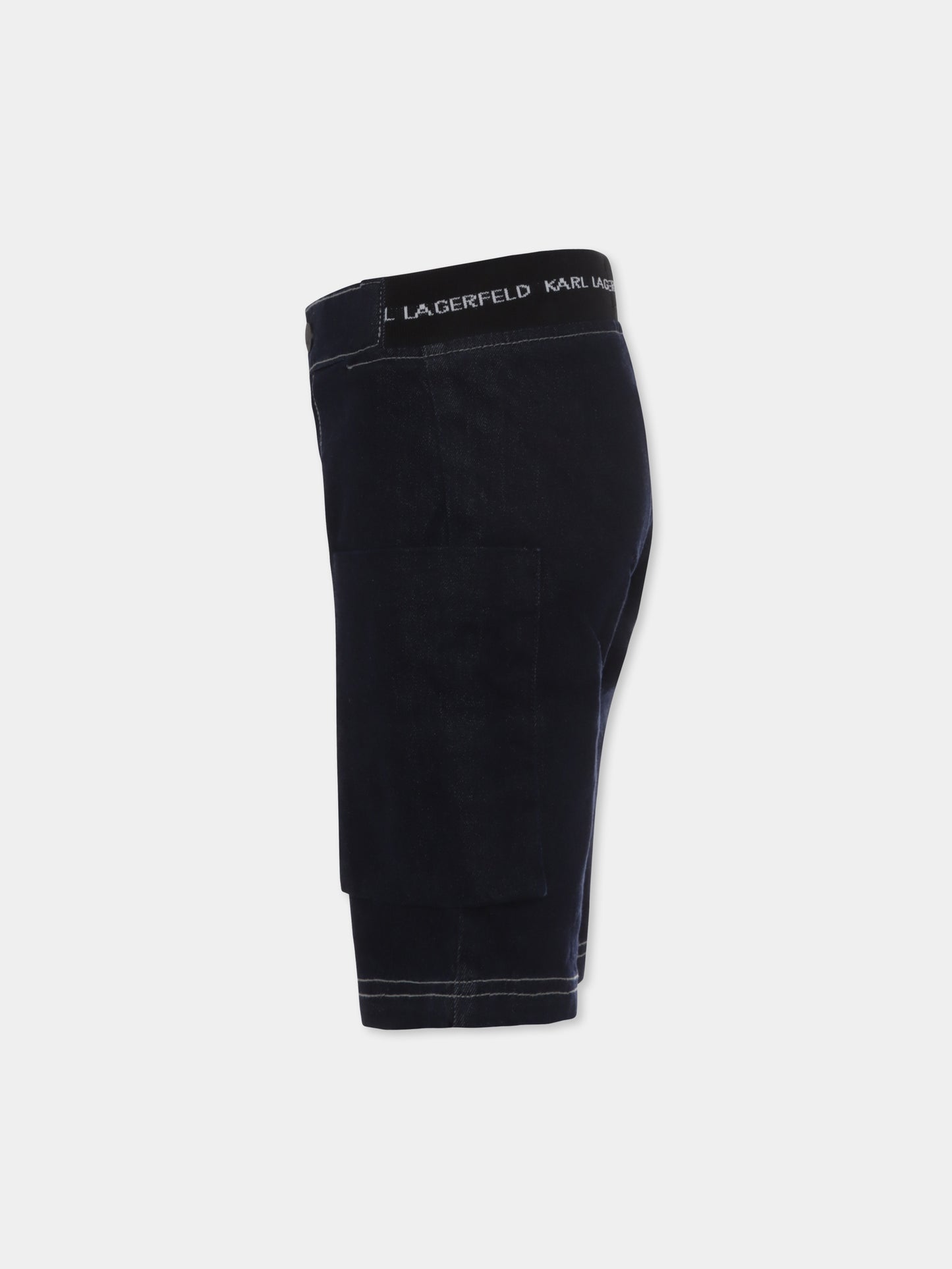 Short denim per bambino con logo,Karl Lagerfeld Kids,Z30030 Z12