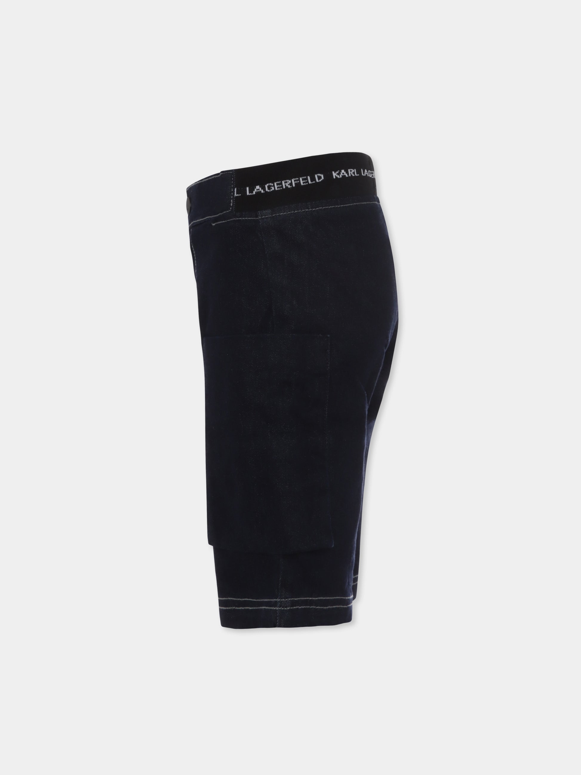 Short denim per bambino con logo,Karl Lagerfeld Kids,Z30030 Z12