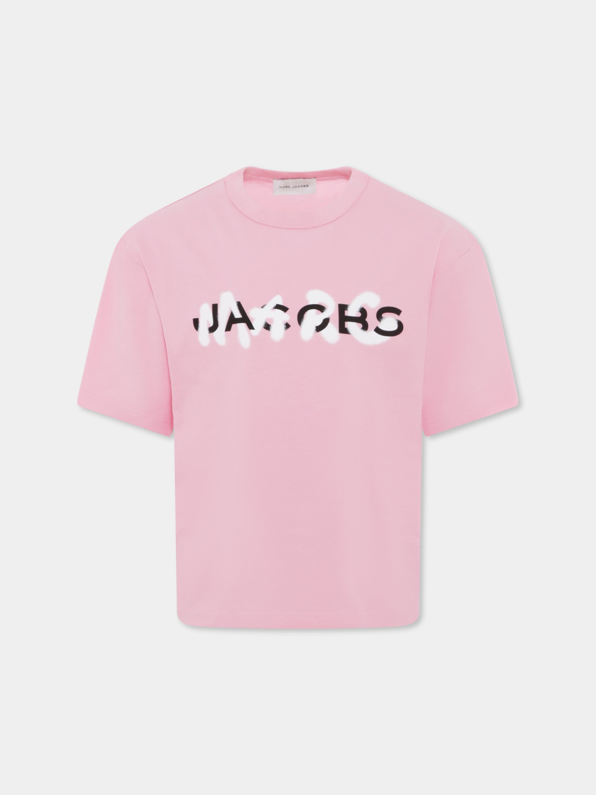 T-shirt rosa per bambina con logo,Marc Jacobs,W60205 45T