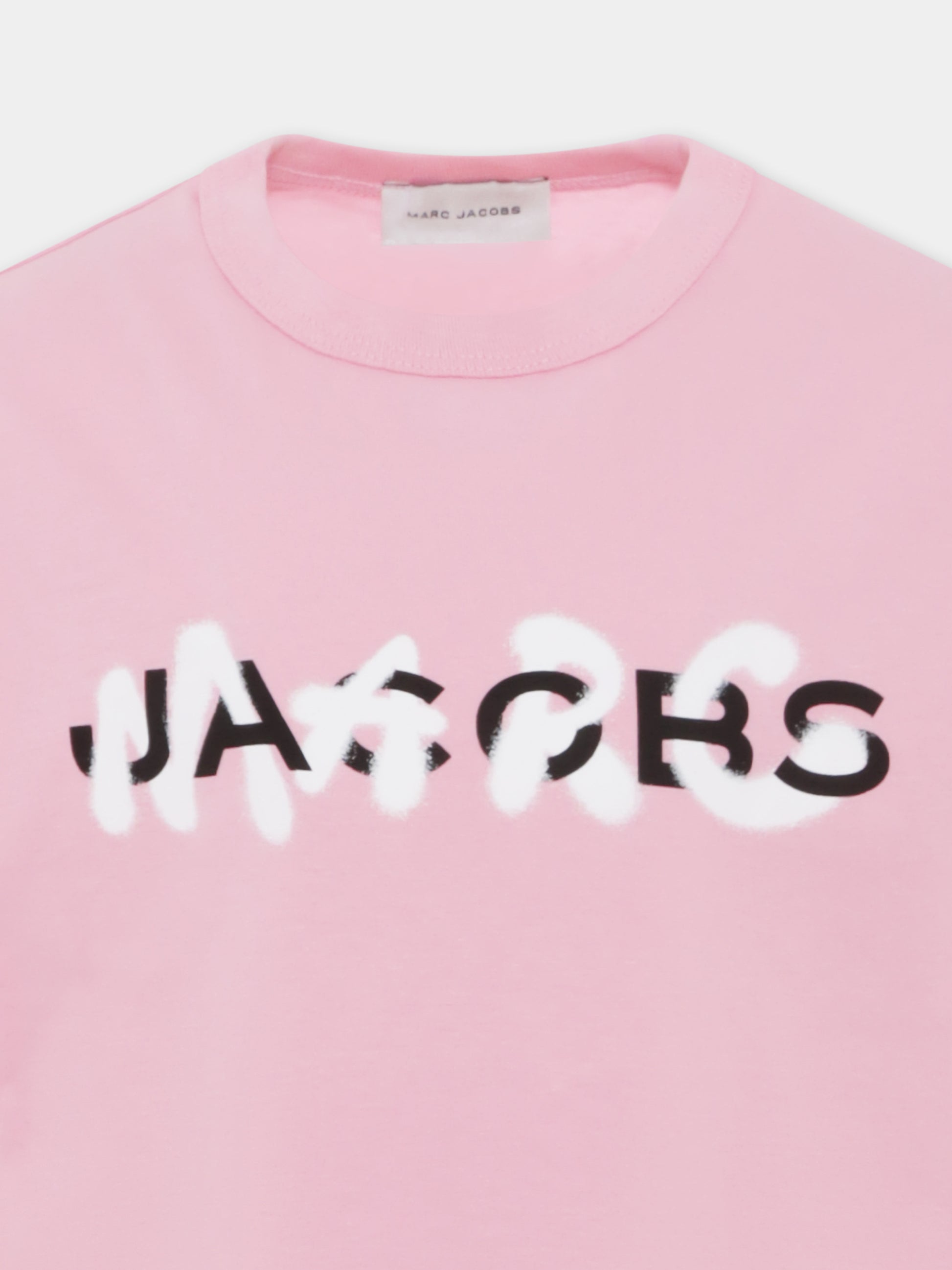 T-shirt rosa per bambina con logo,Marc Jacobs,W60205 45T