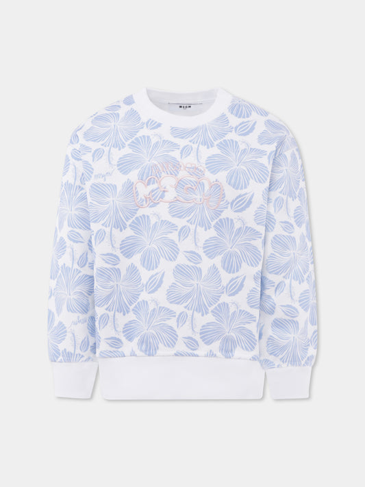 Light blue sweatshirt for girl with logo