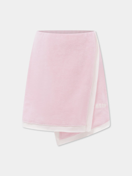 Pink skirt for girl with logo