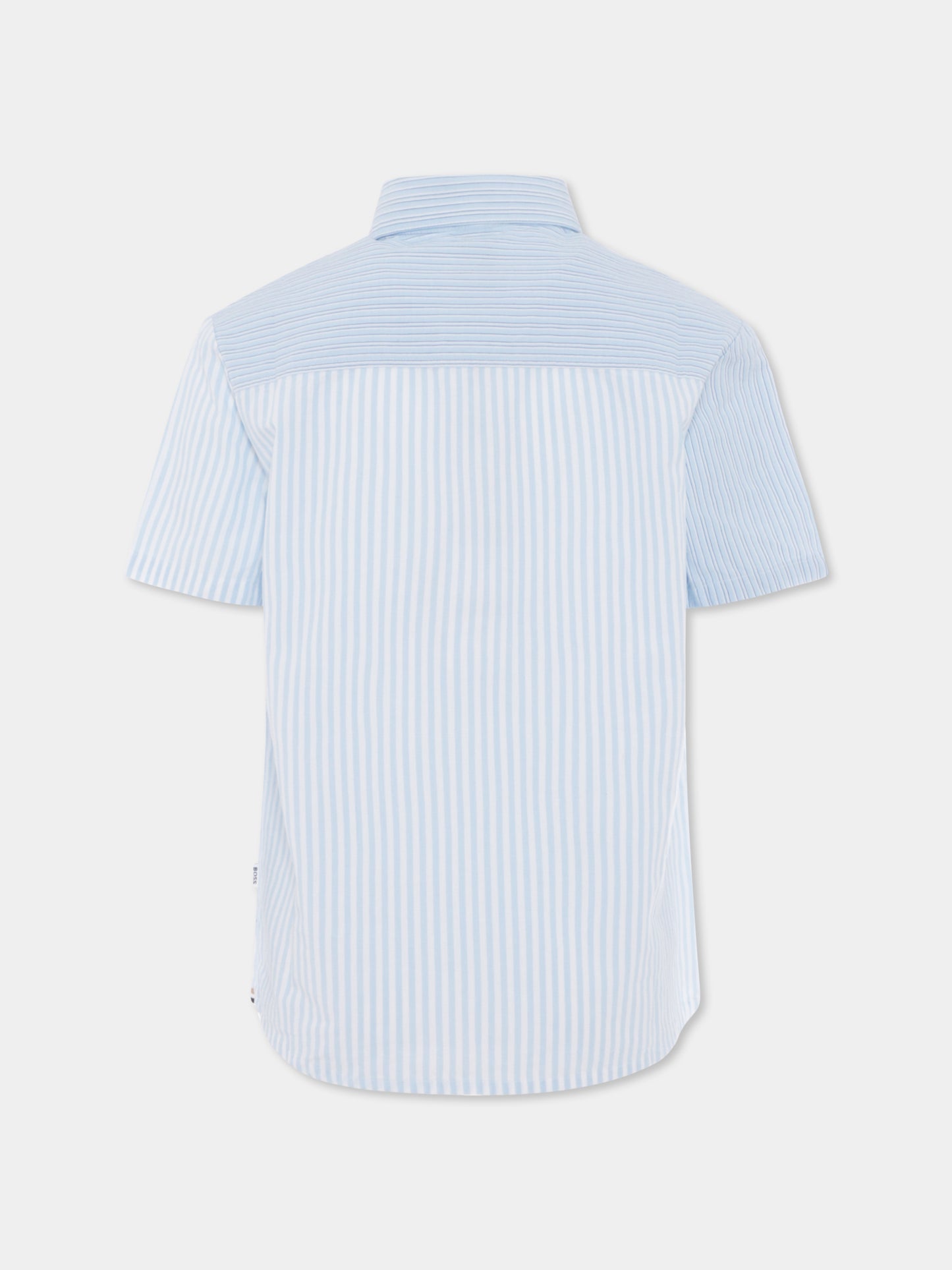Camicia celeste per bambino con logo,Boss,J50698 10P
